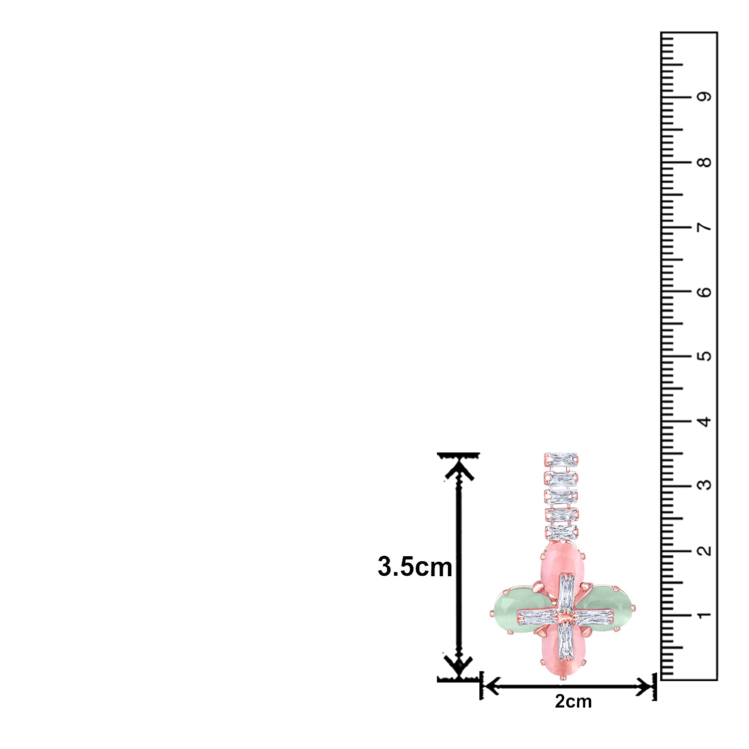 Elegant Floral CZ Necklace Paired with a Pair of Earrings