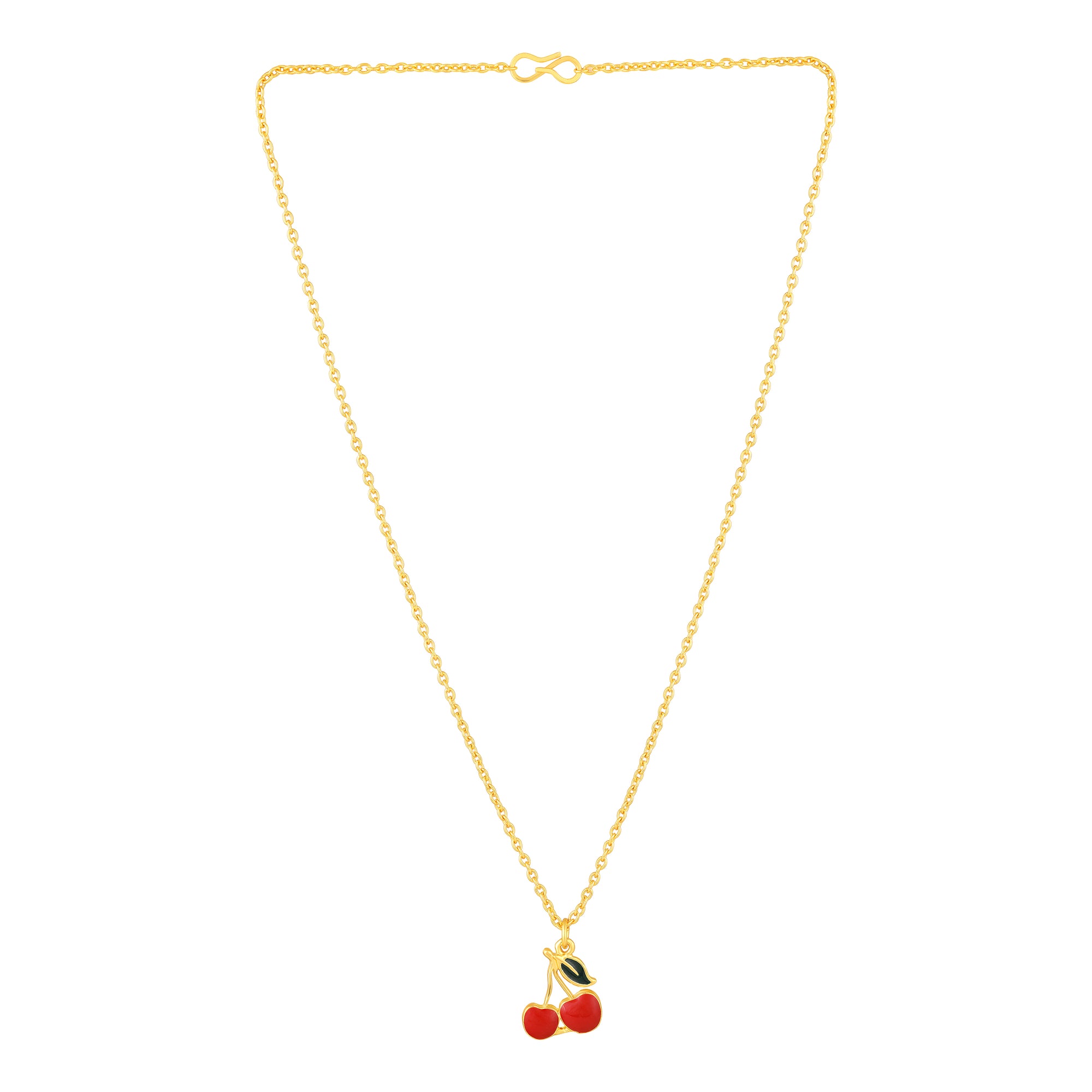 Meenakari Wok Enamel Bunch of Cherry Pendant with Dangler Earrings
