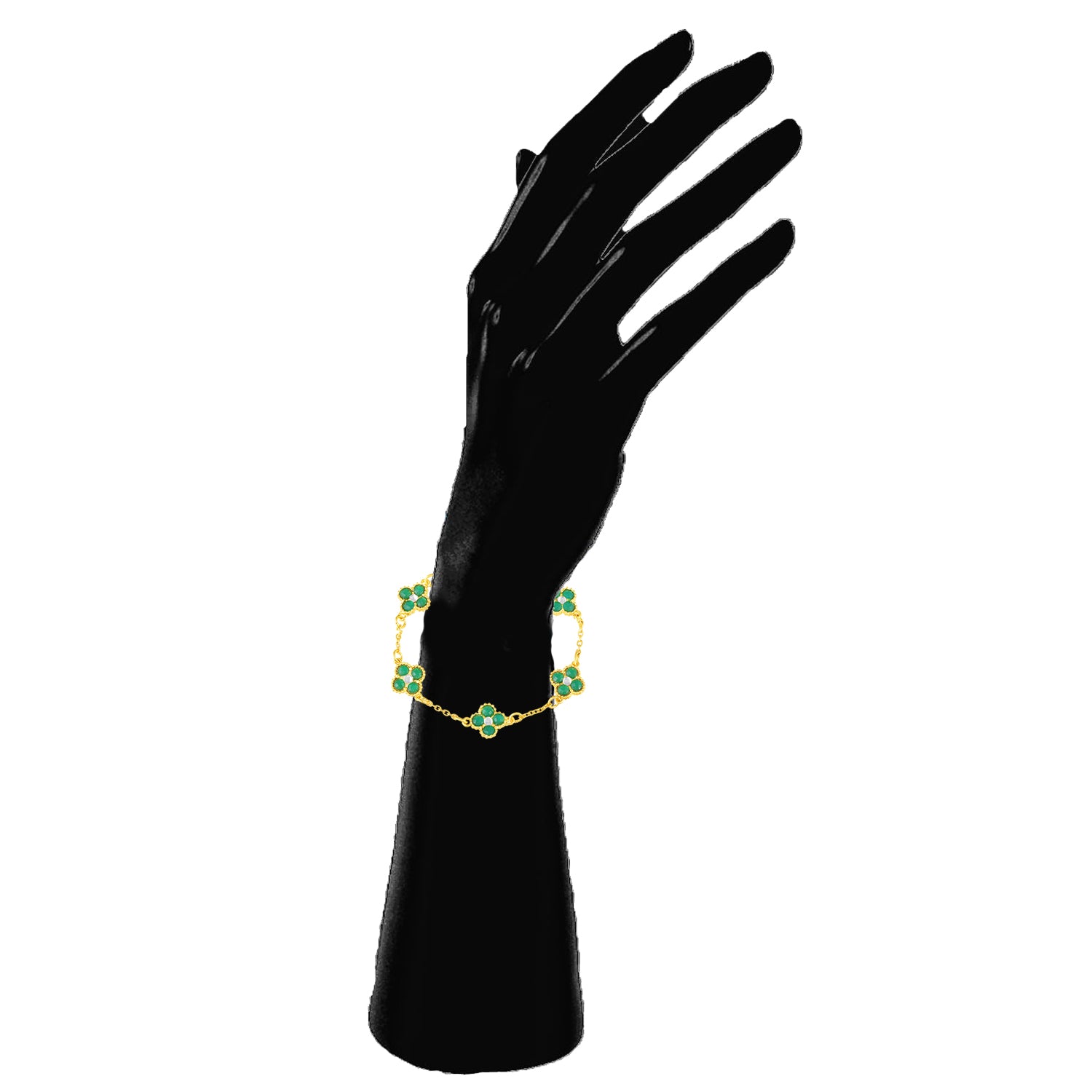 Green Floral Chain Link Jewellery Set