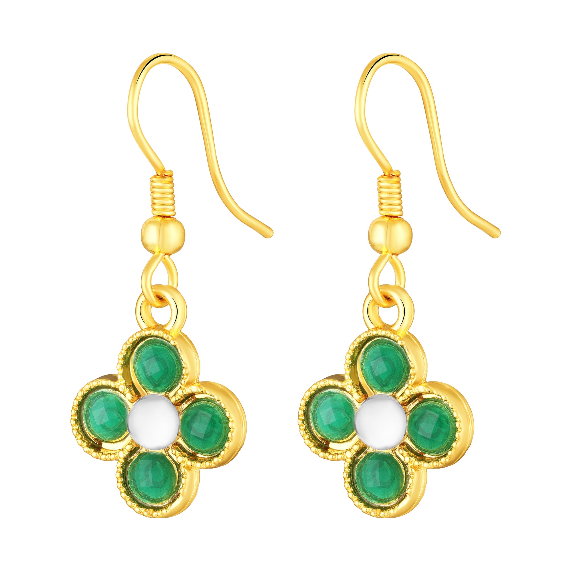 Green Floral Chain Link Jewellery Set