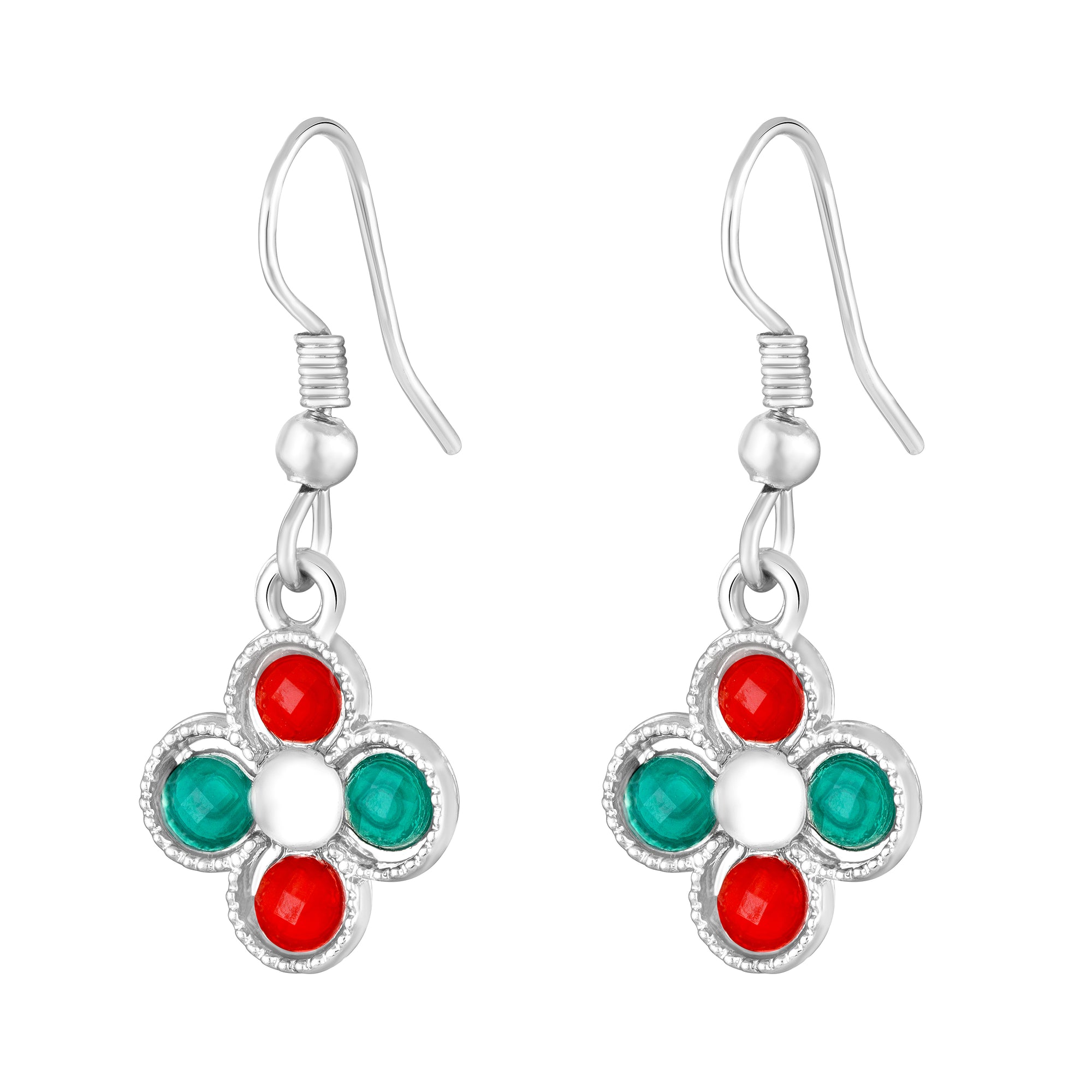 Green Floral Chain Link Jewellery Set