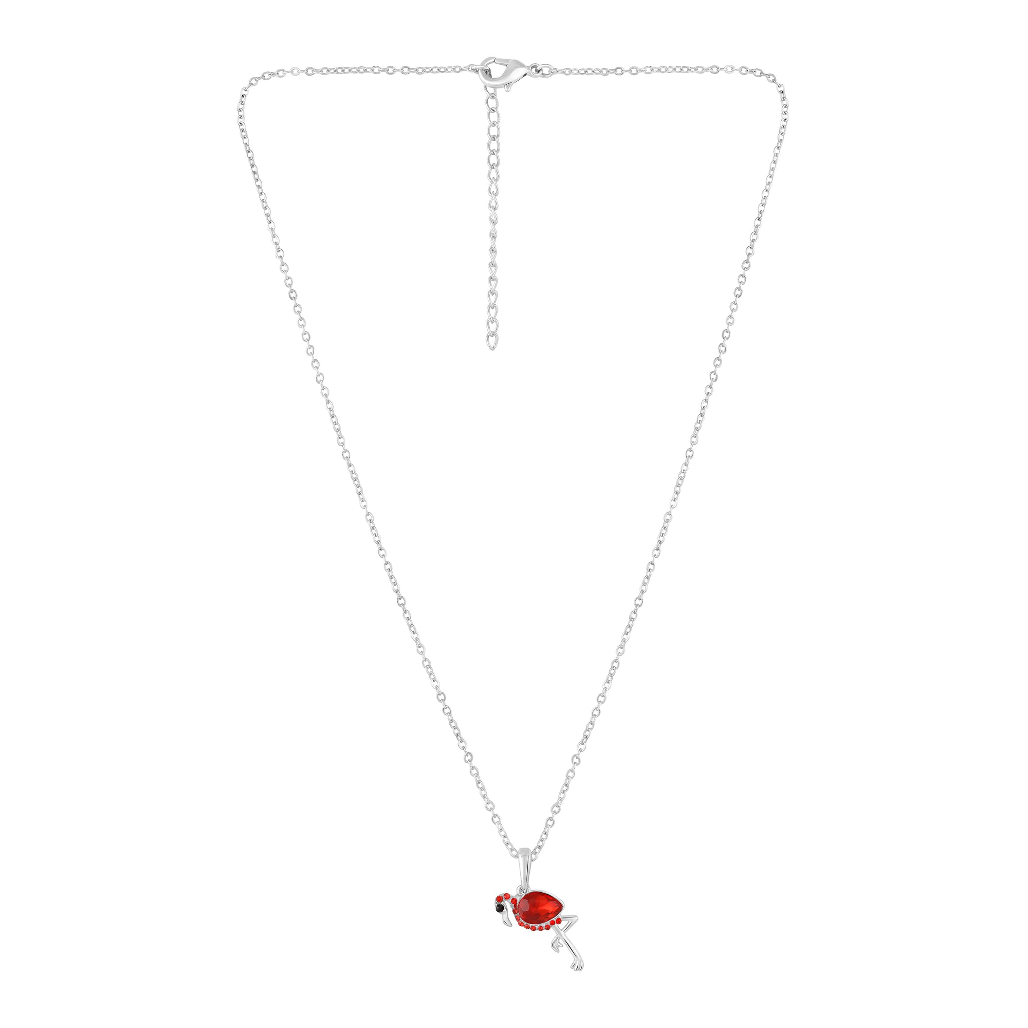 Trendy Swan-Shaped Red Pendant Set