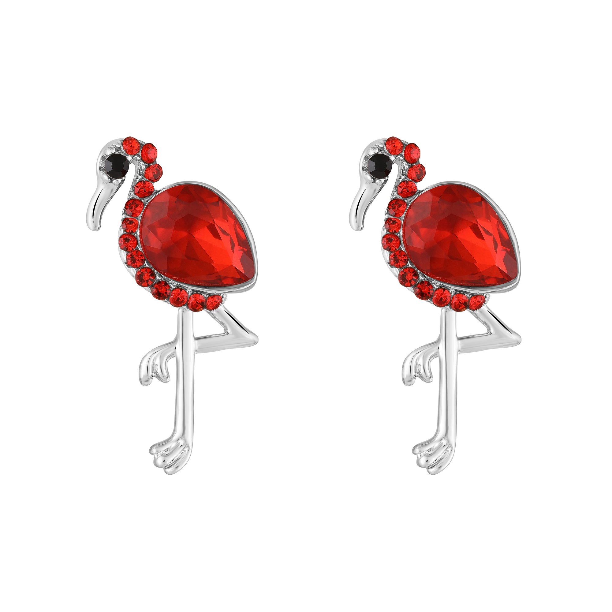 Trendy Swan-Shaped Red Pendant Set