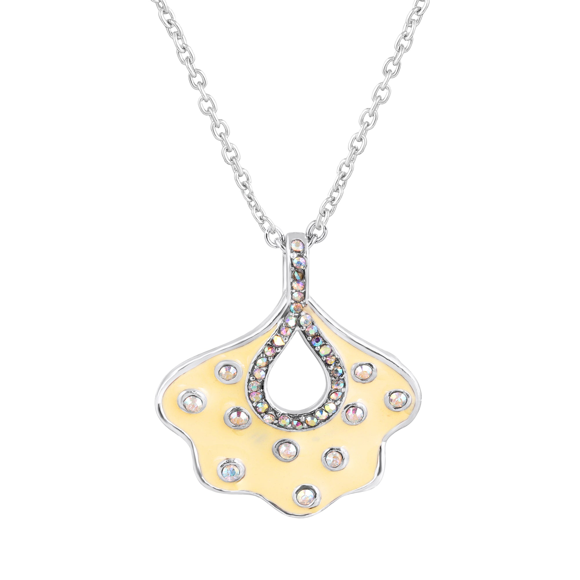 Green Meenakari Work Floral-Fan Shape Pendant Set