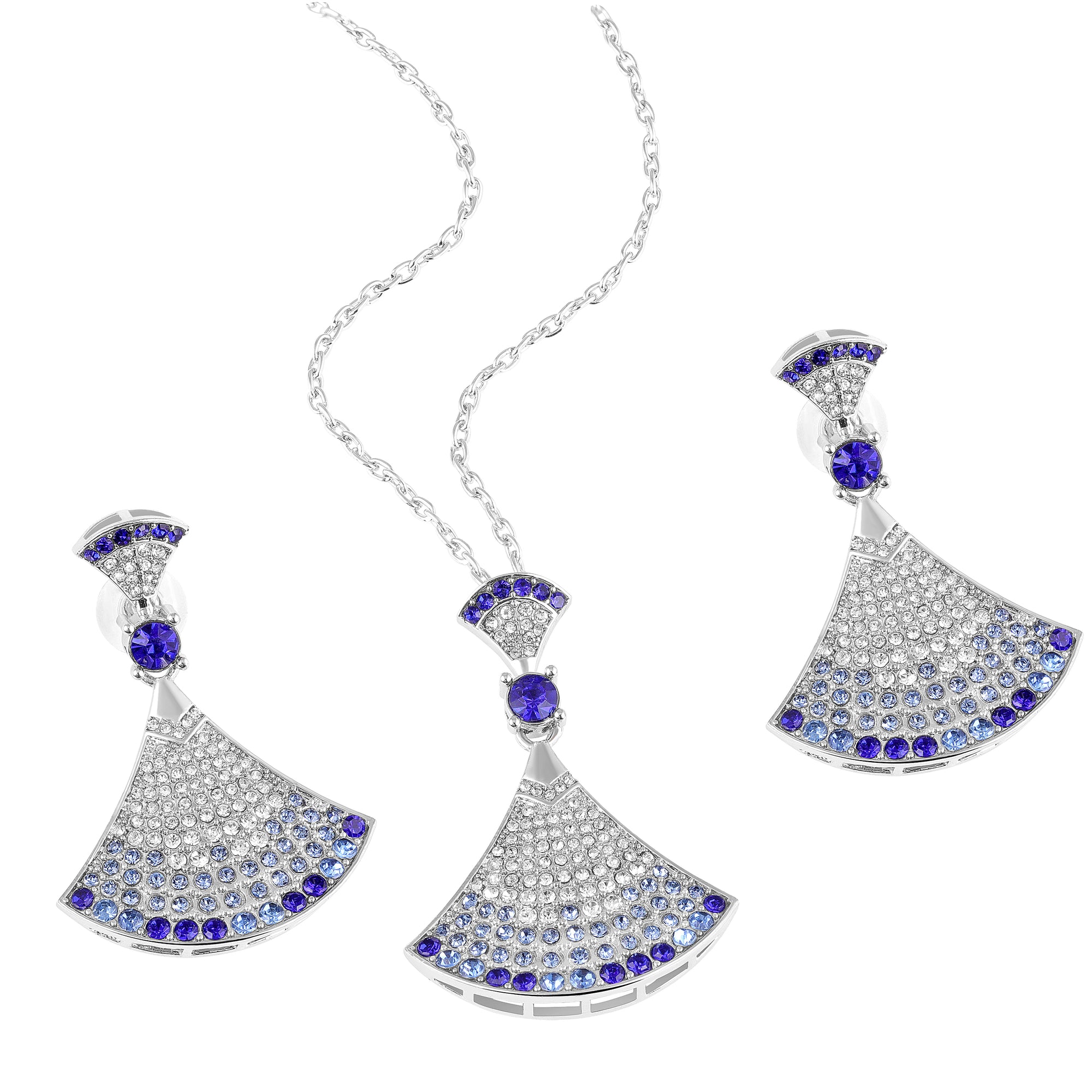Gradient Big Skirt Pendant Necklace Set