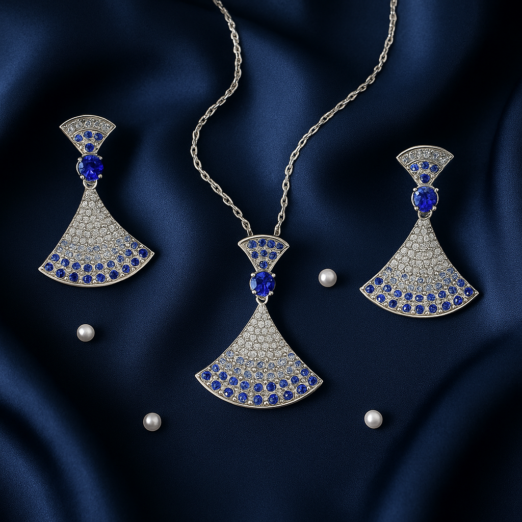 Gradient Big Skirt Pendant Necklace Set