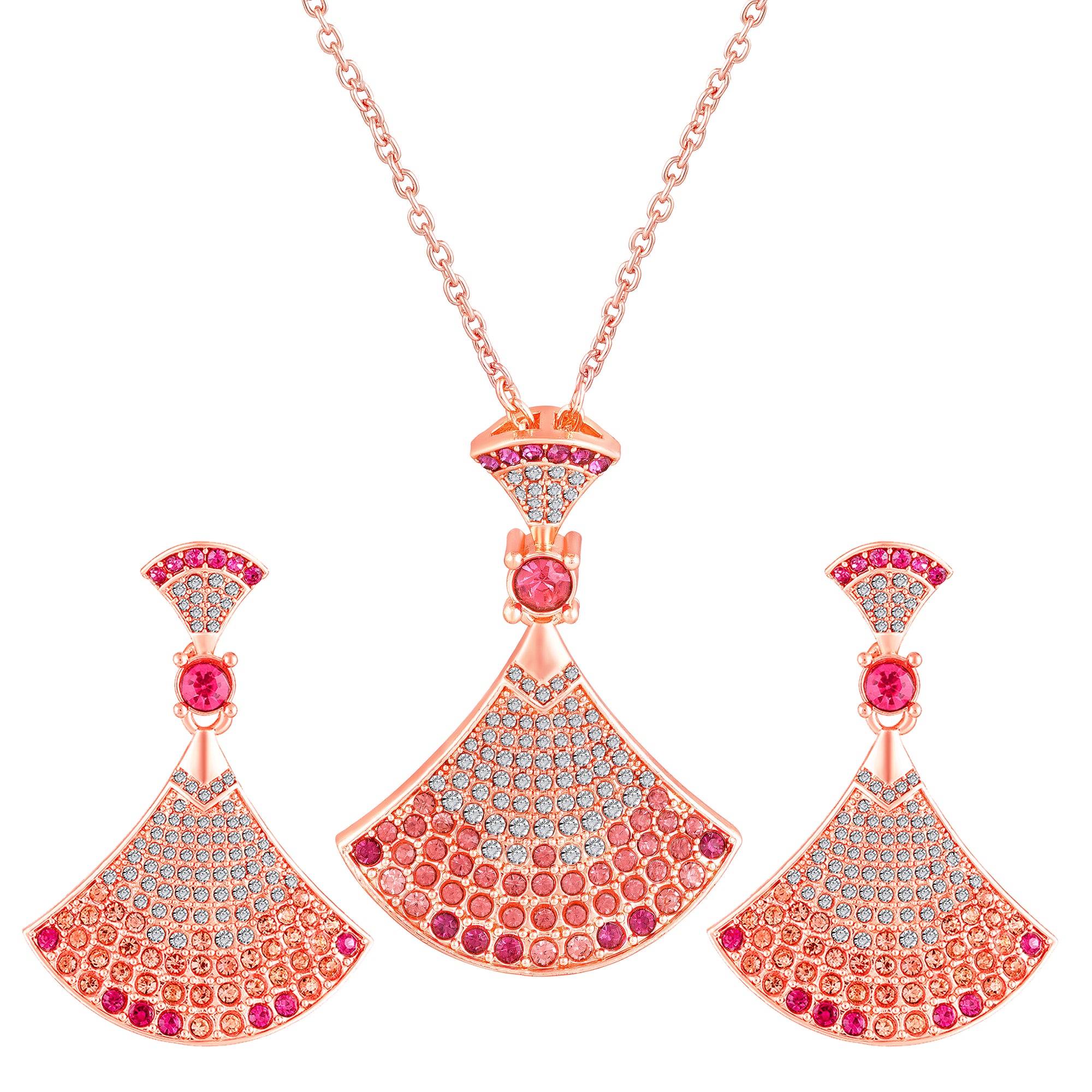 Gradient Big Skirt Pendant Necklace Set