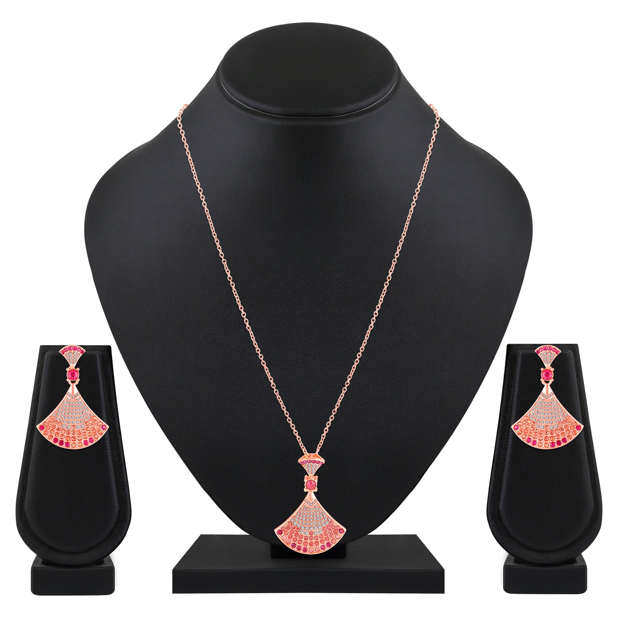 Gradient Big Skirt Pendant Necklace Set