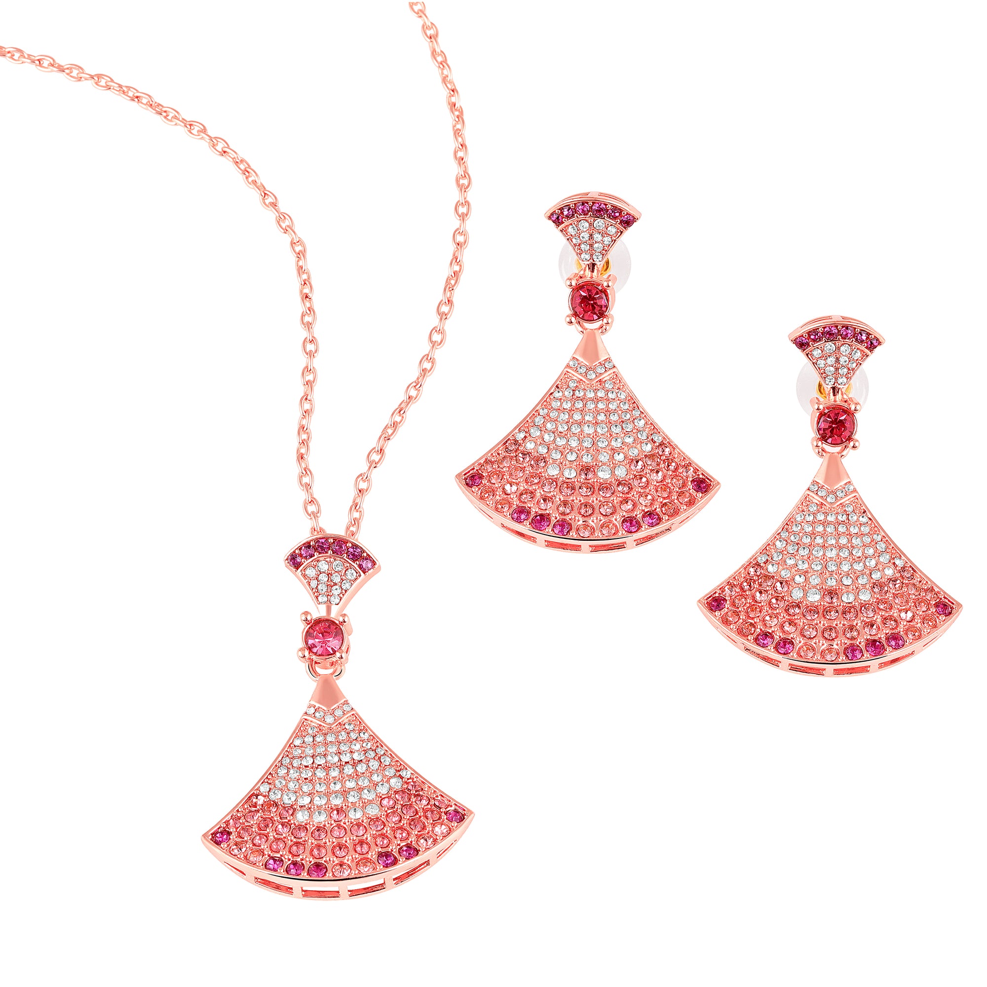 Gradient Big Skirt Pendant Necklace Set