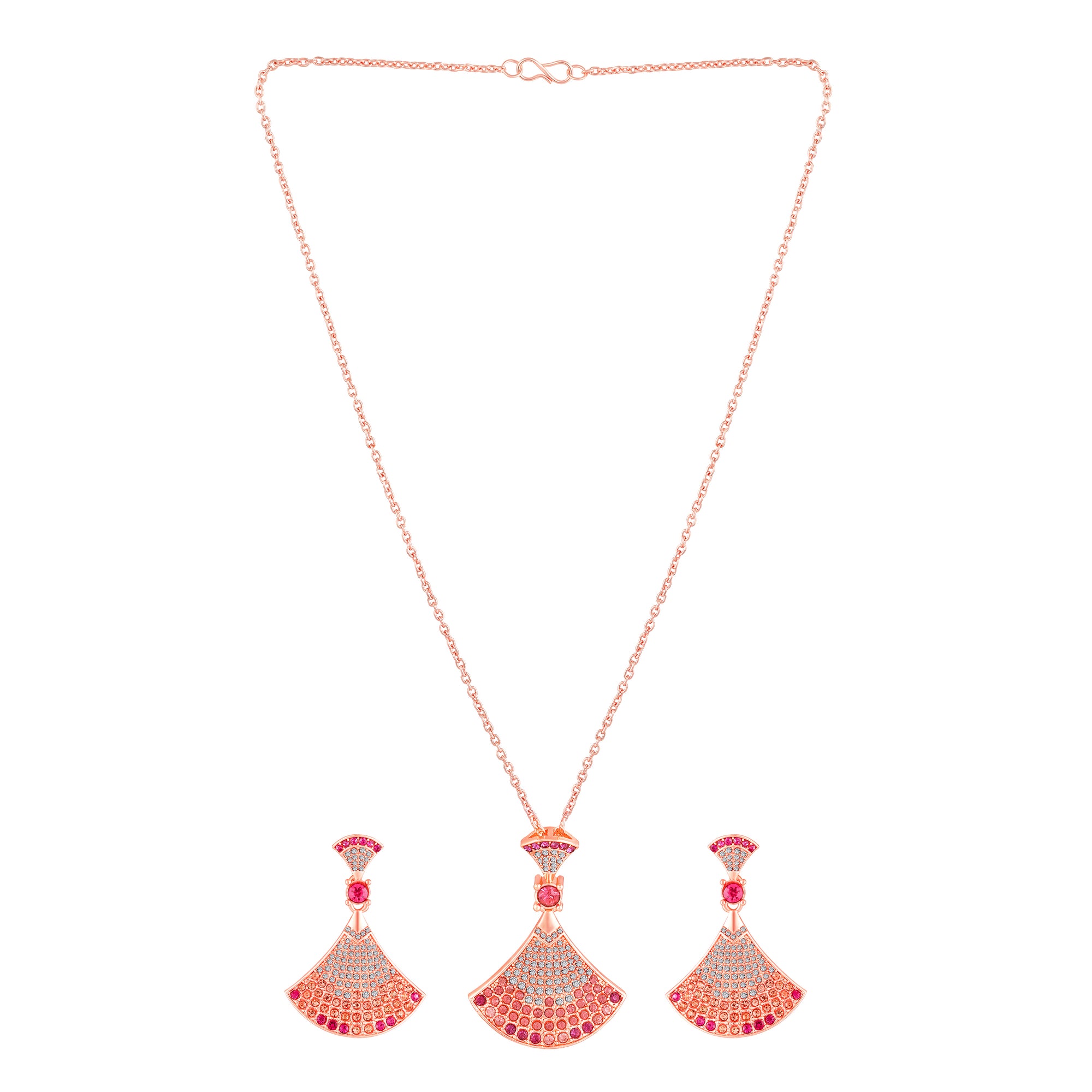 Gradient Big Skirt Pendant Necklace Set