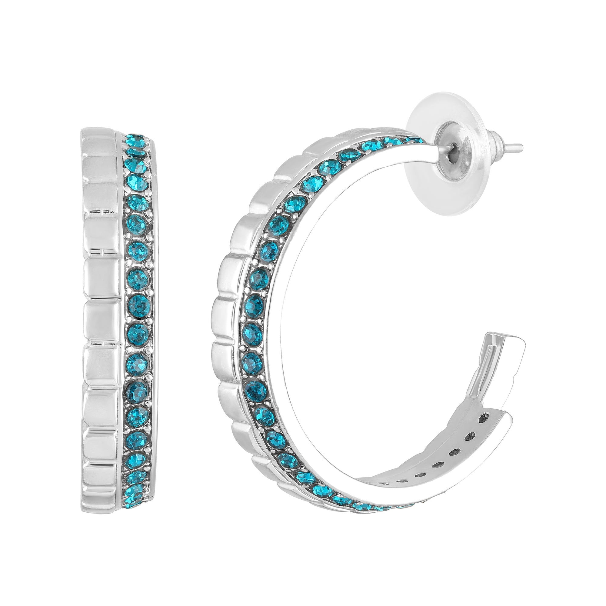 Modern Blue Crystal Band Pendant Set