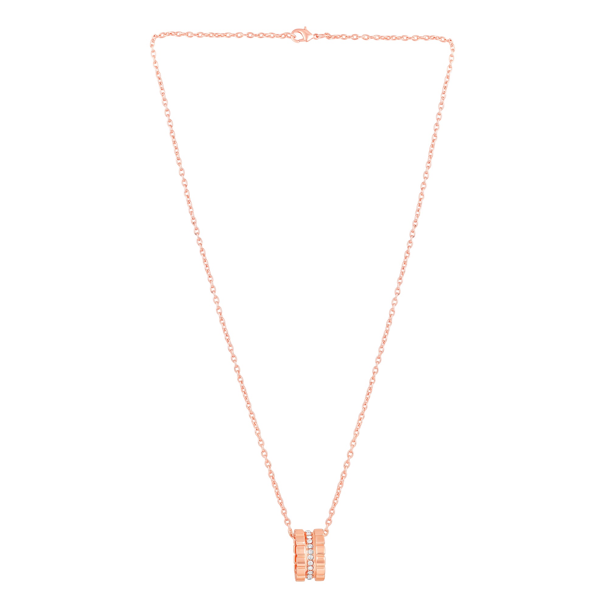 Modern Blue Crystal Band Pendant Set