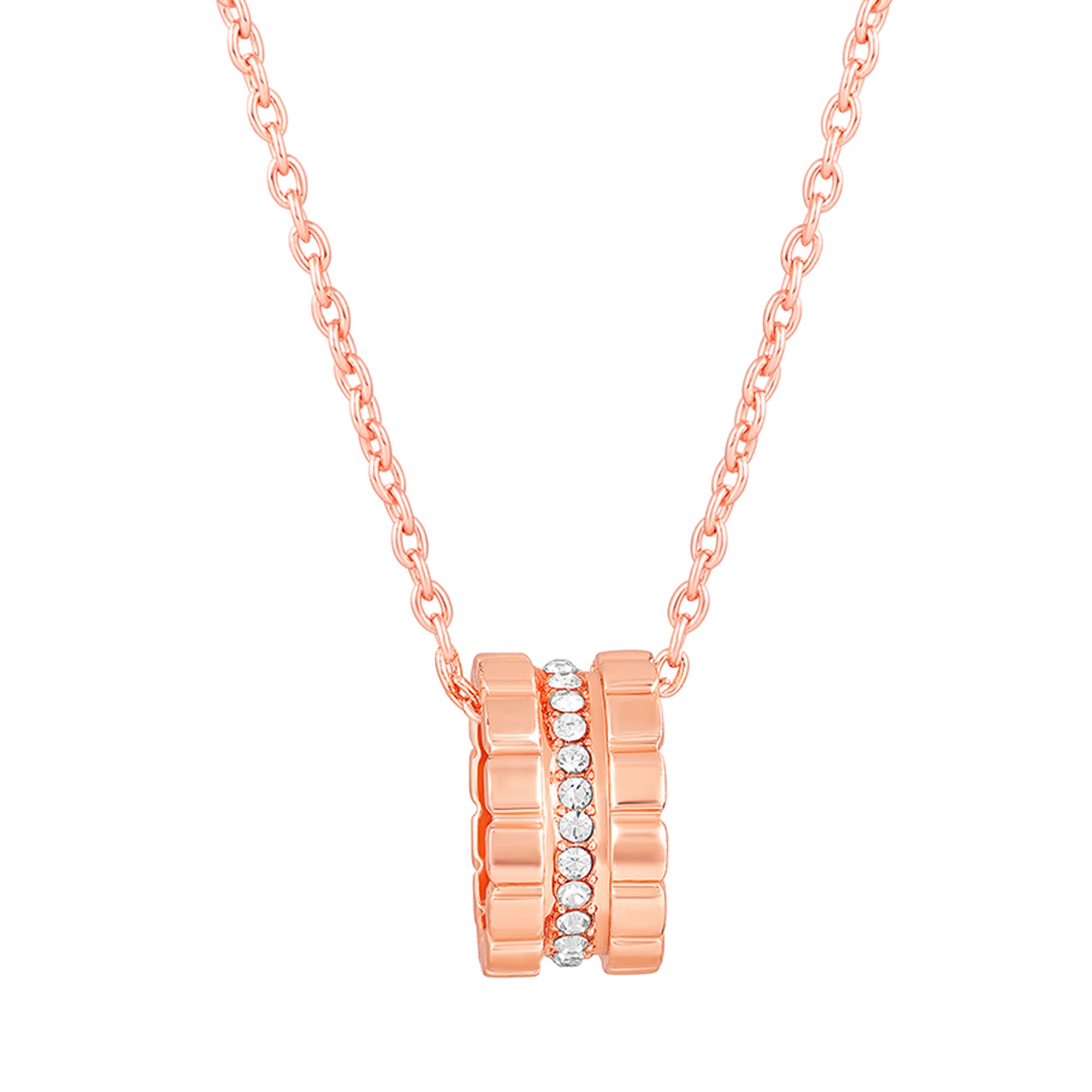 Modern Blue Crystal Band Pendant Set