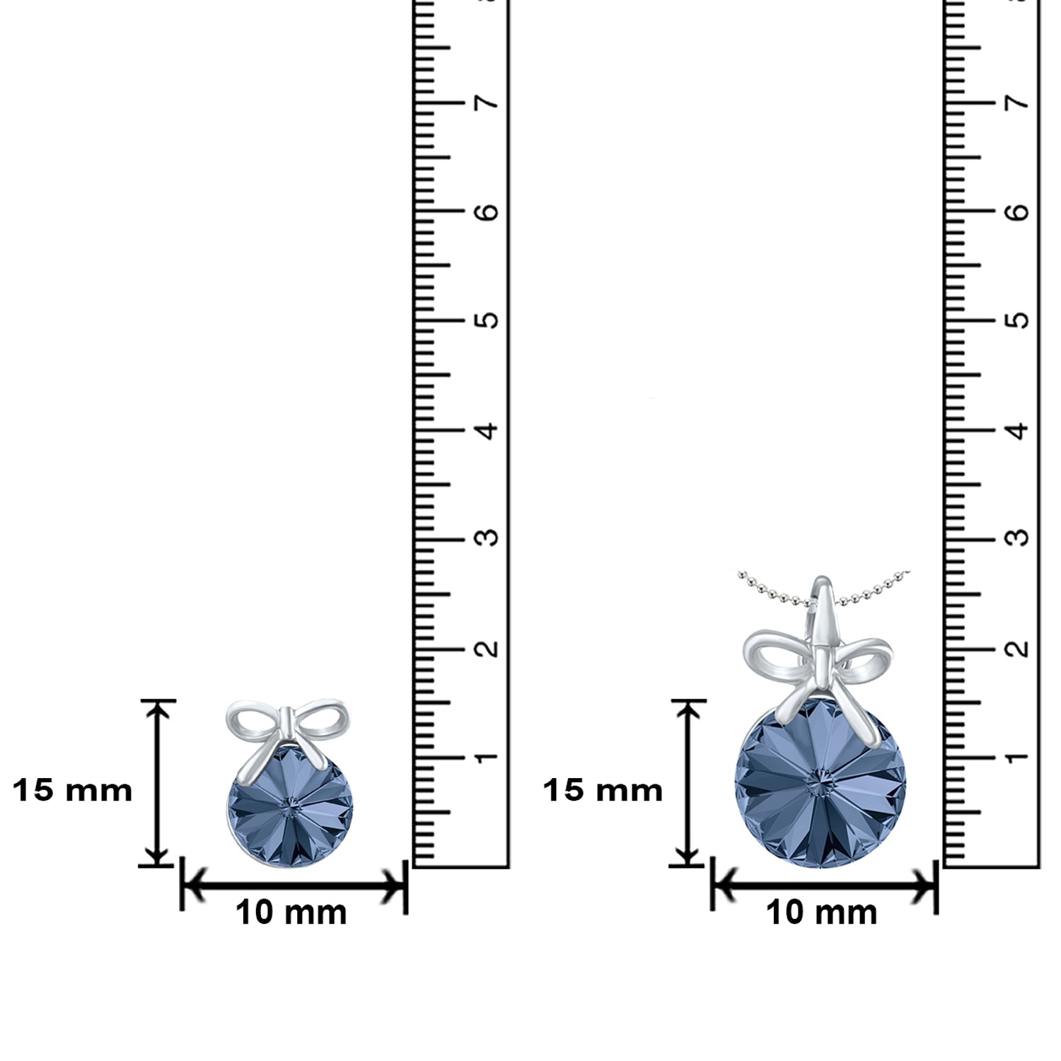 Bow Pendant Set with Montana Blue Cubic Zirconias