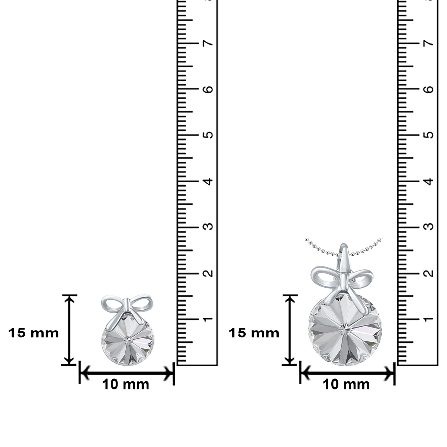 Bow Pendant Set with Rose Pink Cubic Zirconias