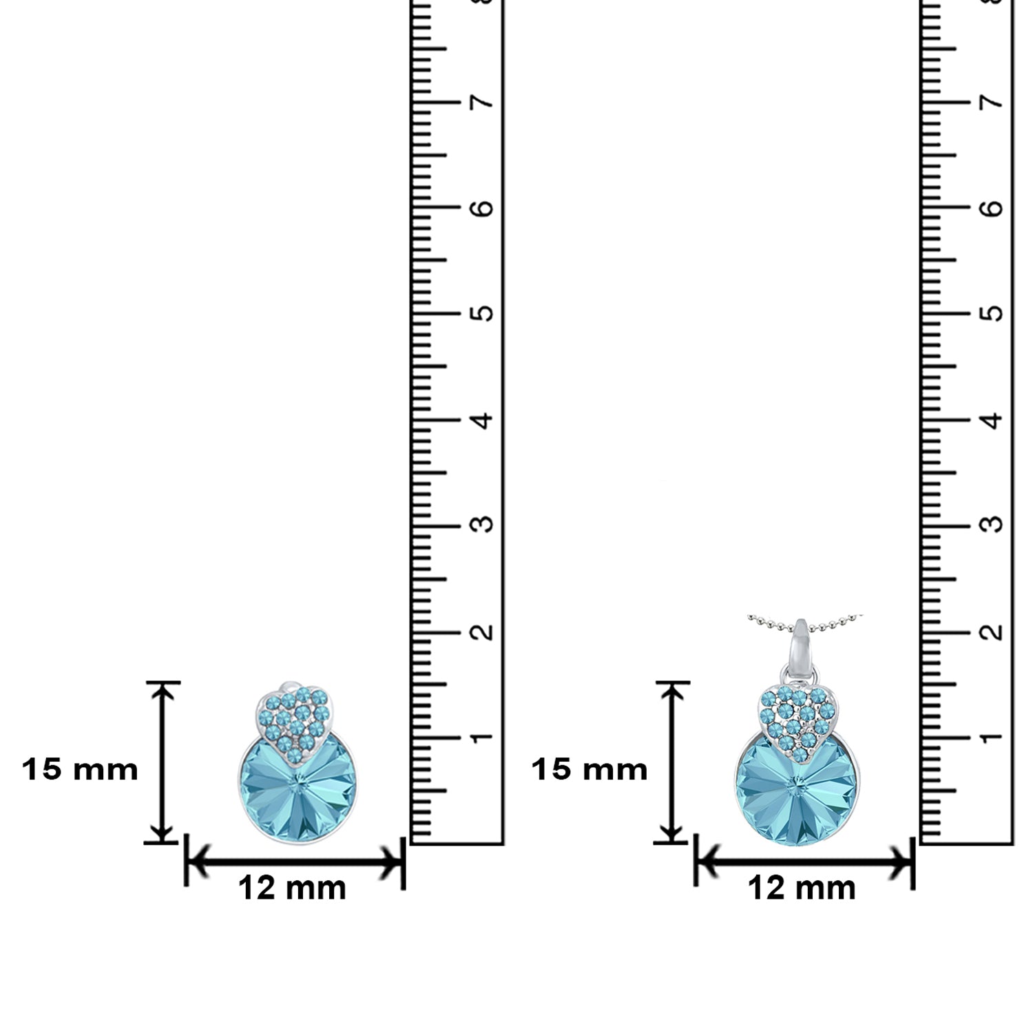 Heart Pendant Set Made with White AB Cubic Zirconias