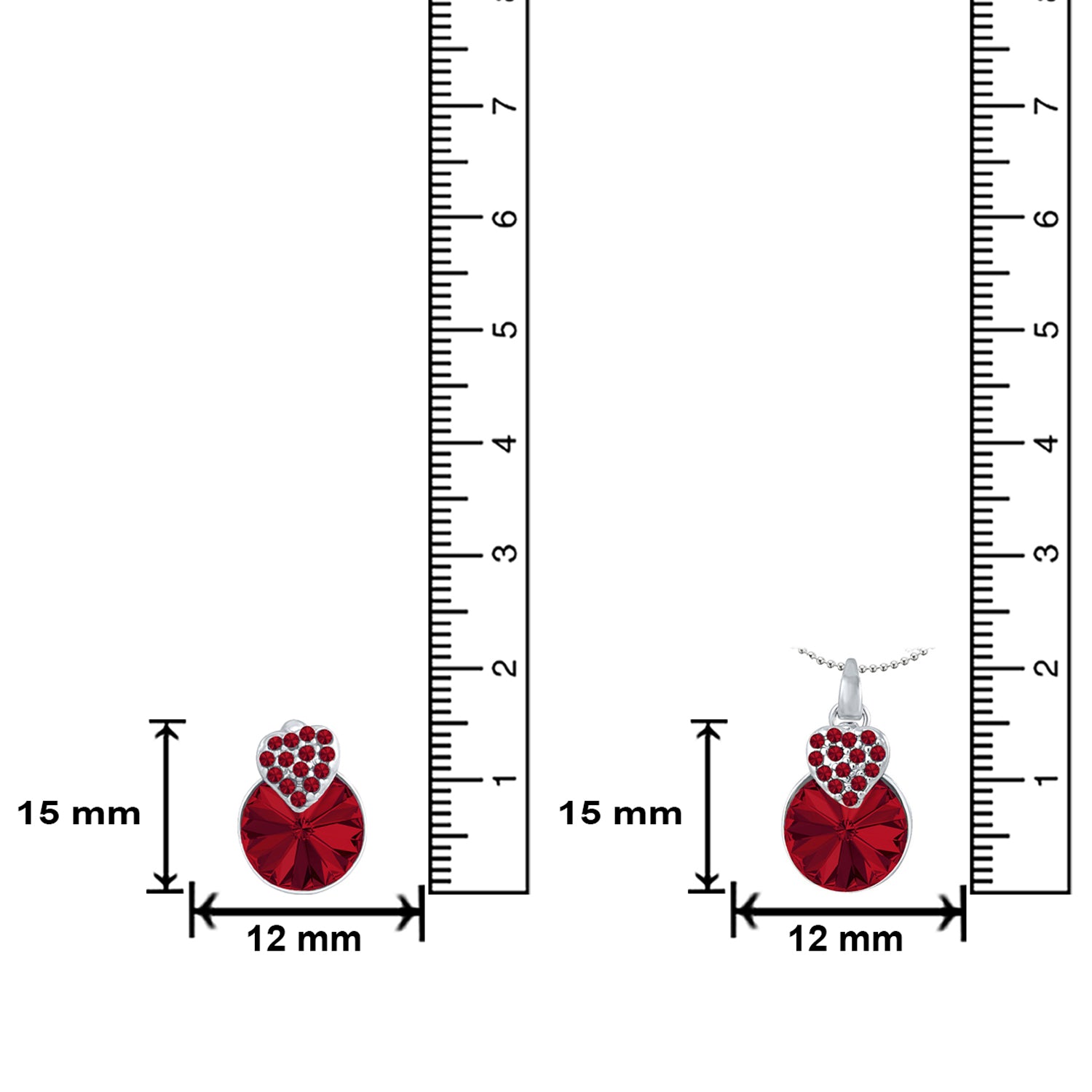 Heart Pendant Set Made with White AB Cubic Zirconias