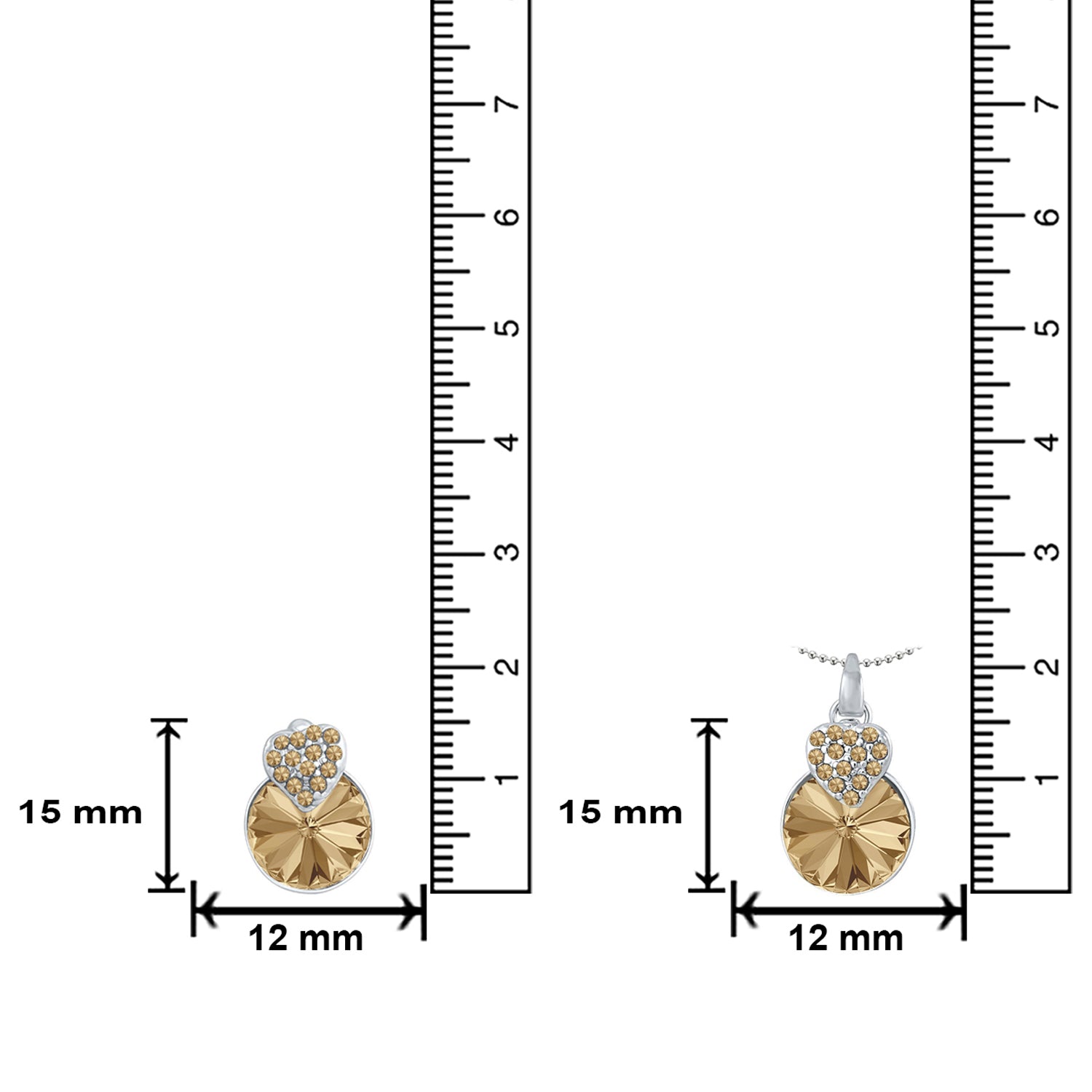Heart Pendant Set Made with White AB Cubic Zirconias