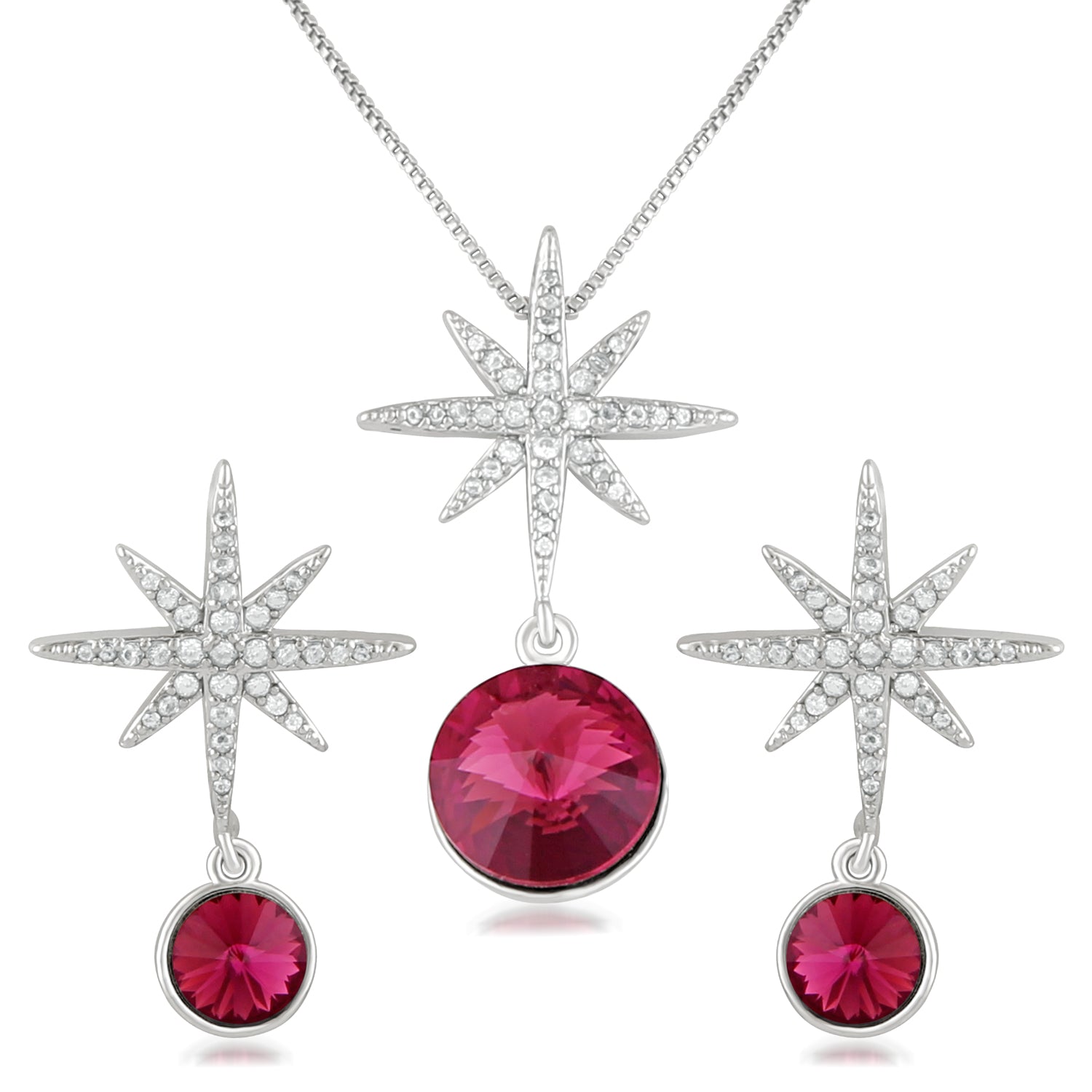 Designer Starry Cubic Zirconia Pendant set
