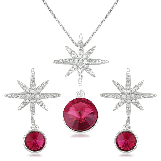 Designer Starry Swarovski Crystal Pendant set