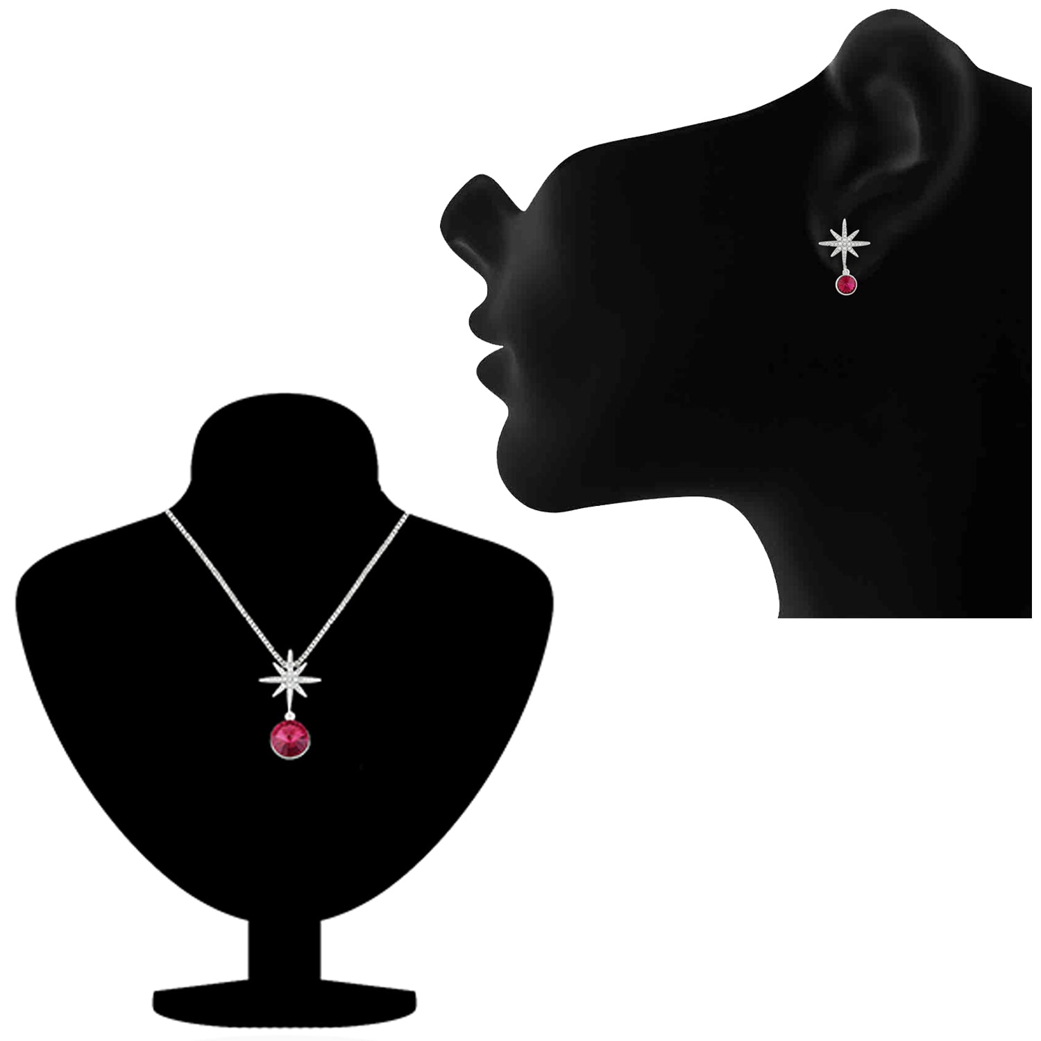 Designer Starry Cubic Zirconia Pendant set