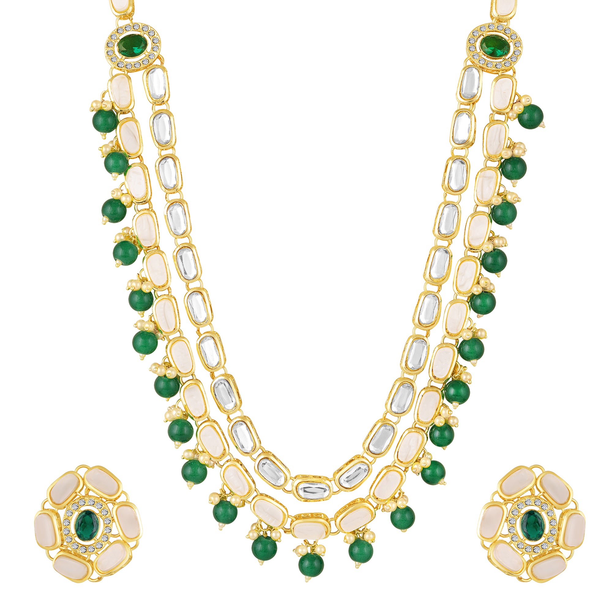 Multi Strand Ethnic Kundan Necklace Set