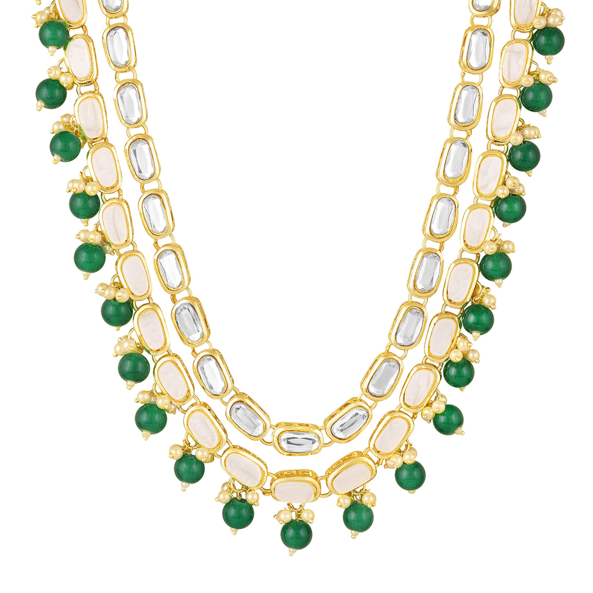 Multi Strand Ethnic Kundan Necklace Set