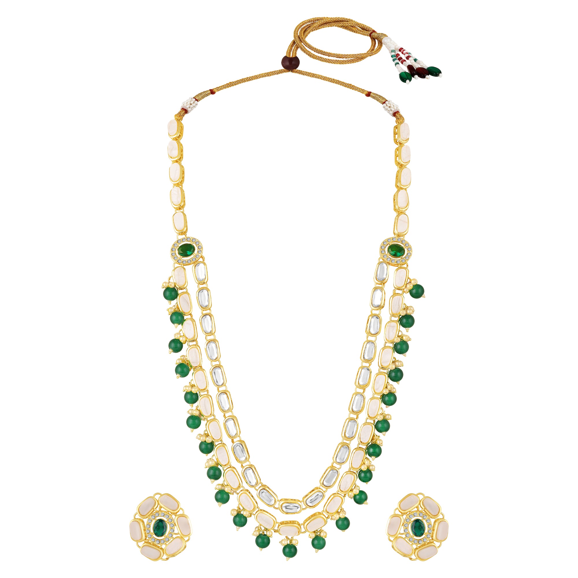 Multi Strand Ethnic Kundan Necklace Set