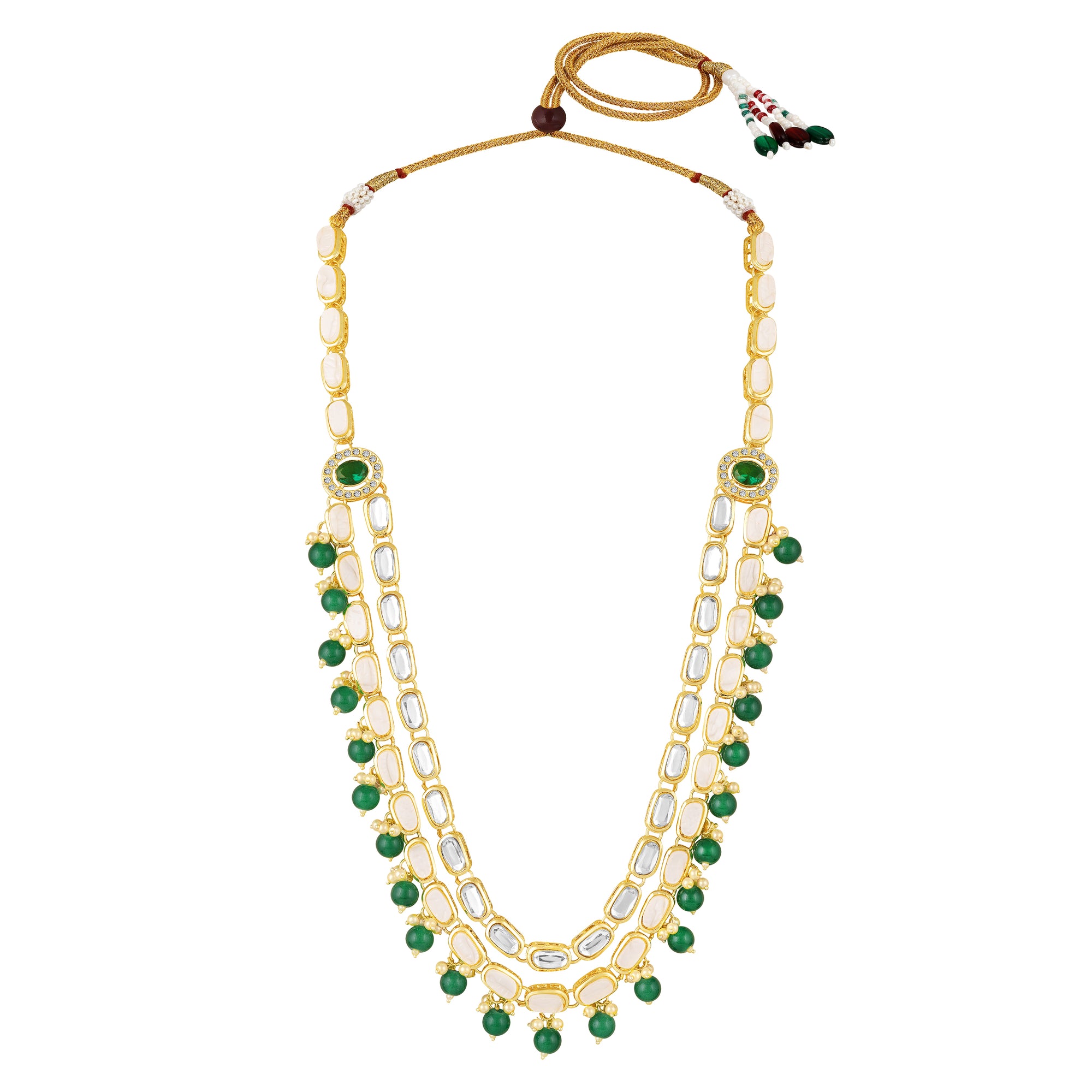 Multi Strand Ethnic Kundan Necklace Set