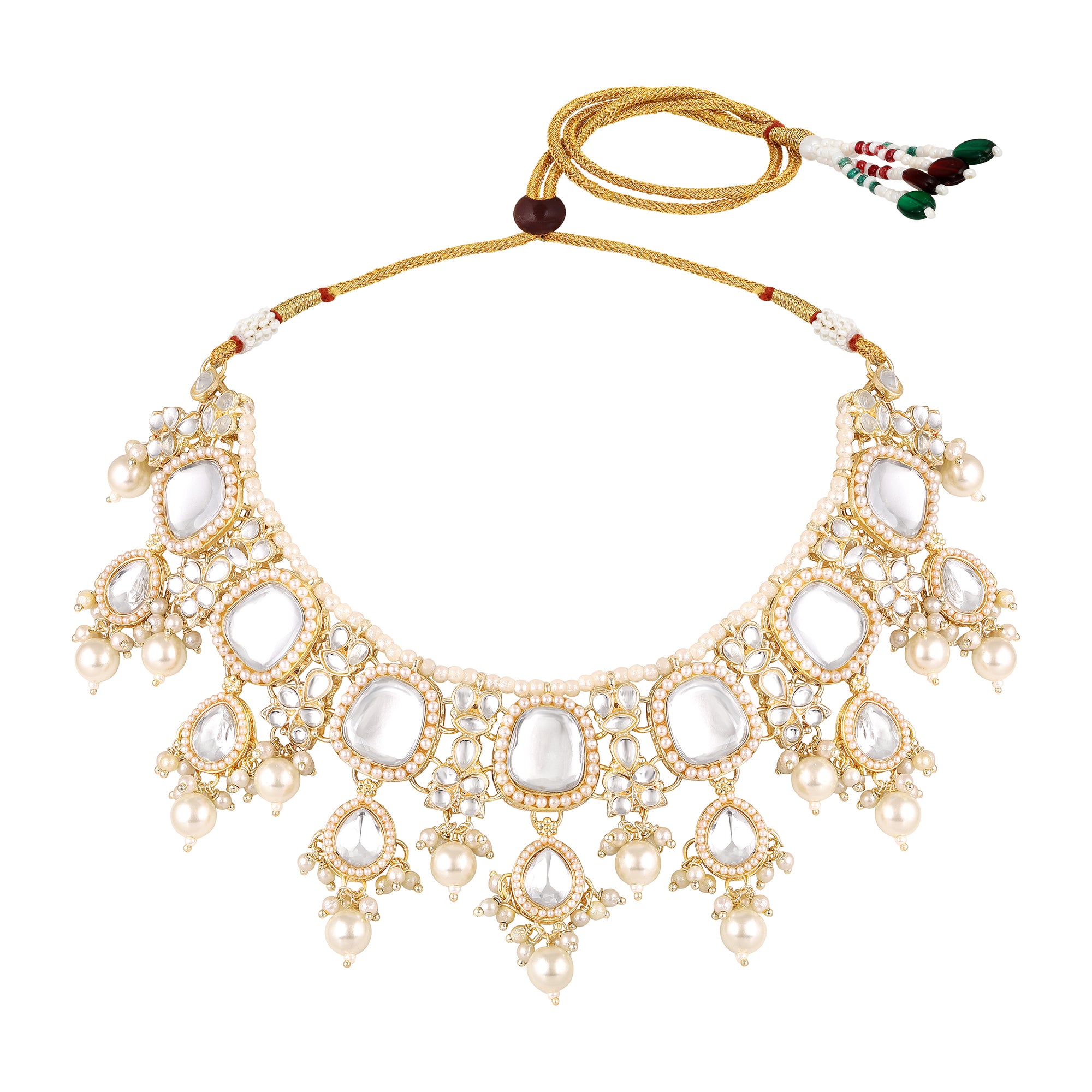 Gold Tone Traditional Choker Jewellery Set