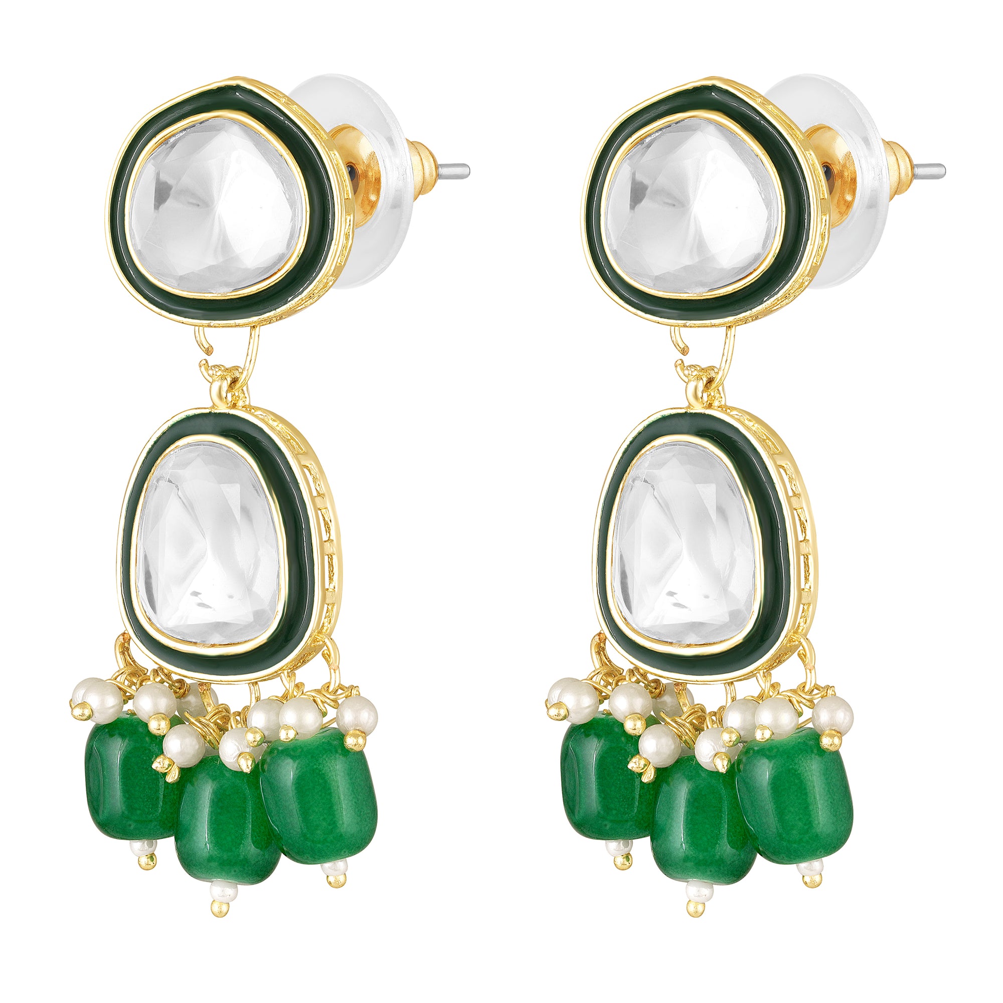 Multi Layerd Kundan Jewellery Set with Meena Enamel