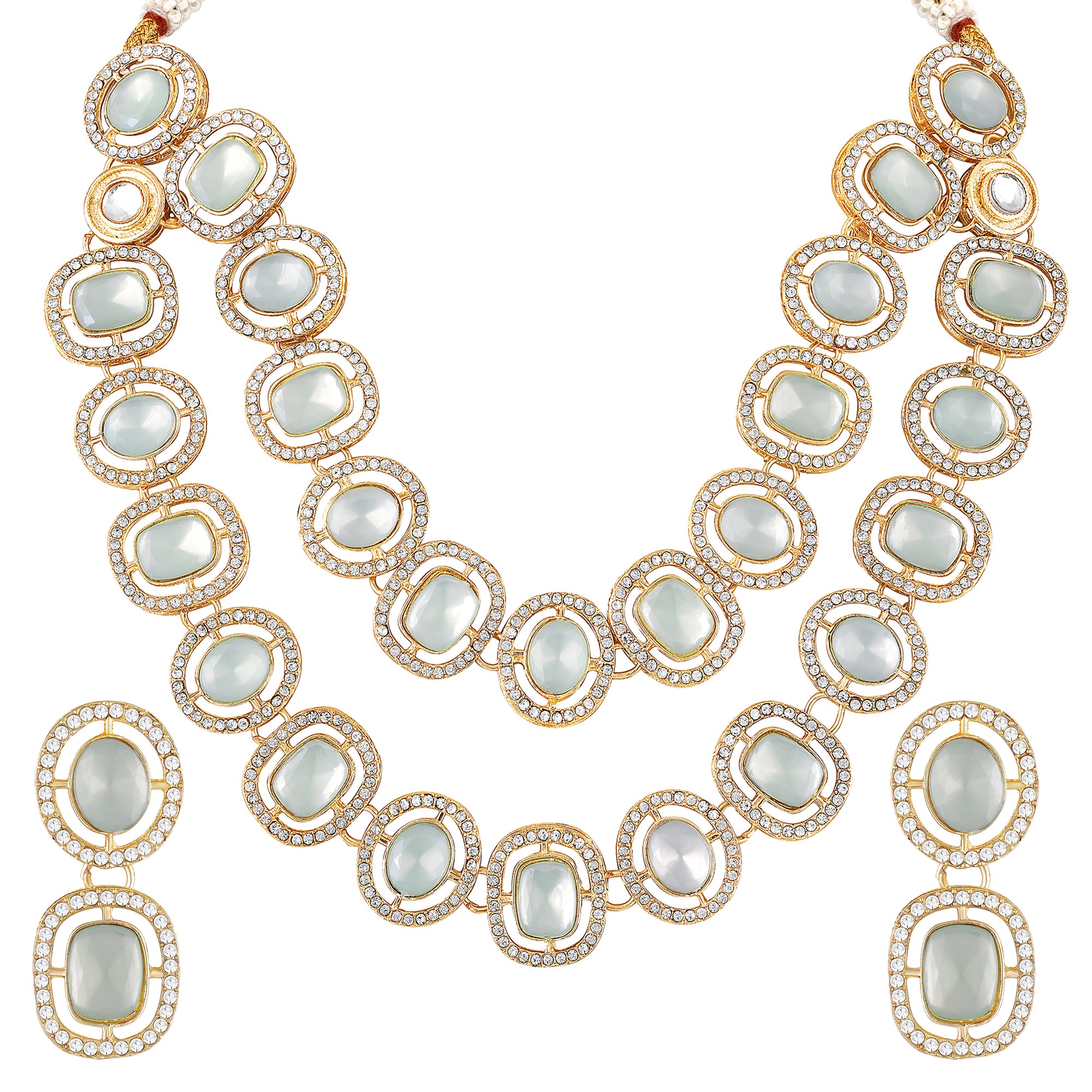 Multi Layerd Kundan Necklace and Earrings Set