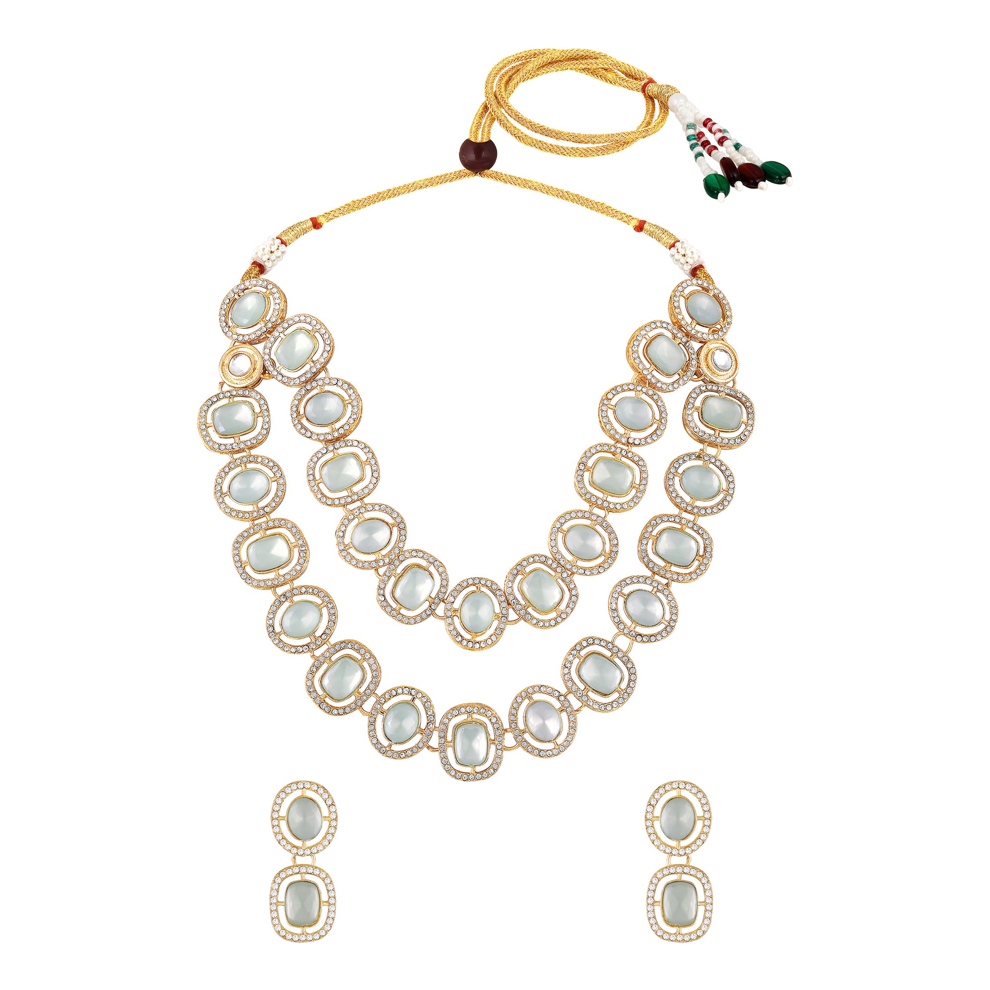 Multi Layerd Kundan Necklace and Earrings Set