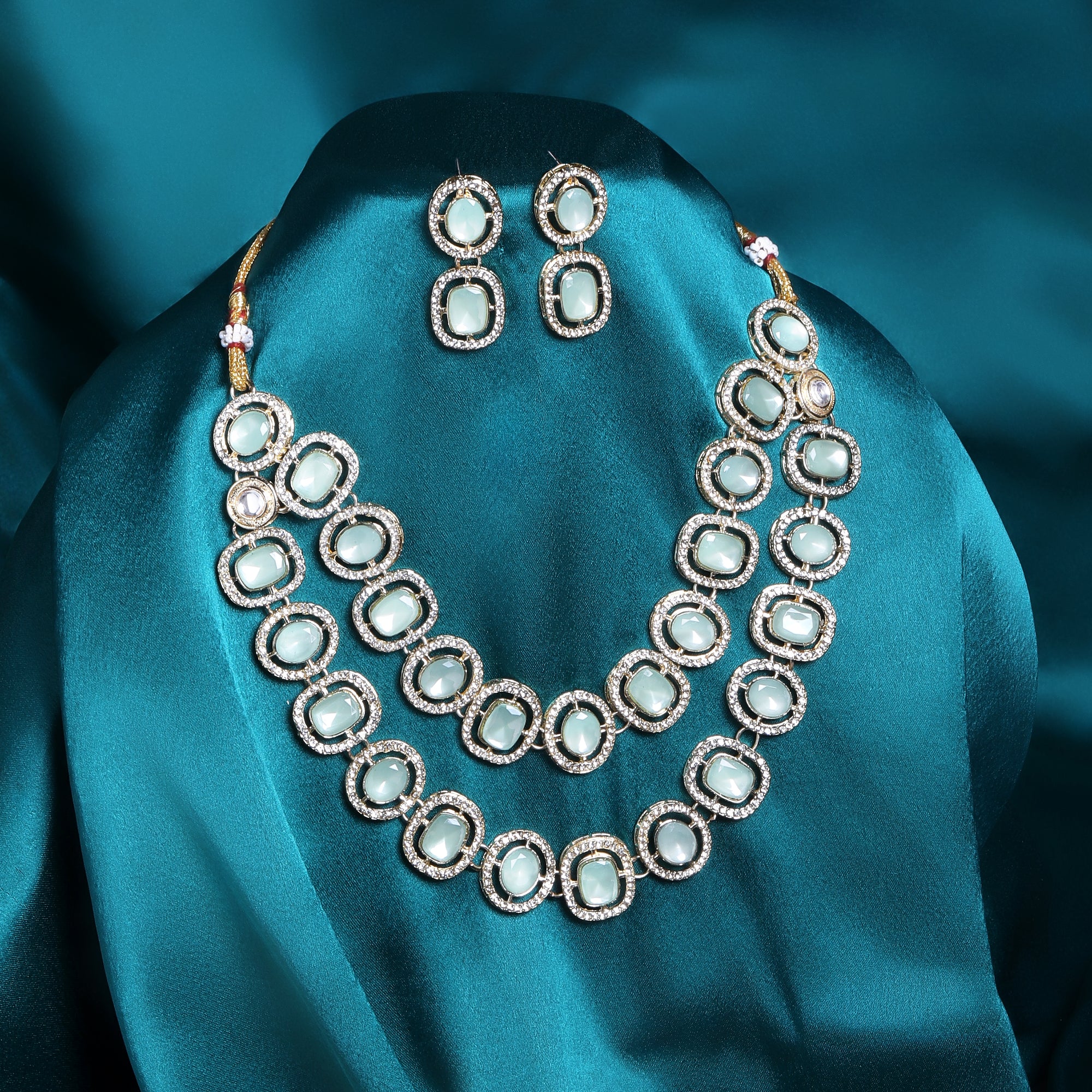 Multi Layerd Kundan Necklace and Earrings Set