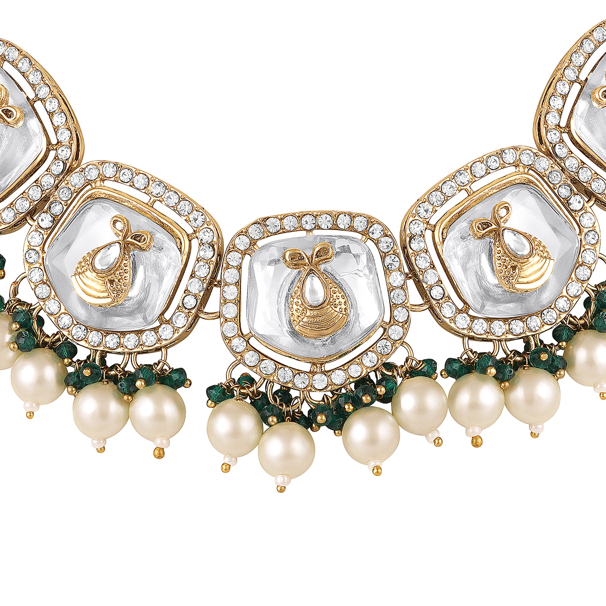 Wedding Wear Traditional Kundan Necklace Set with Mang Tikka