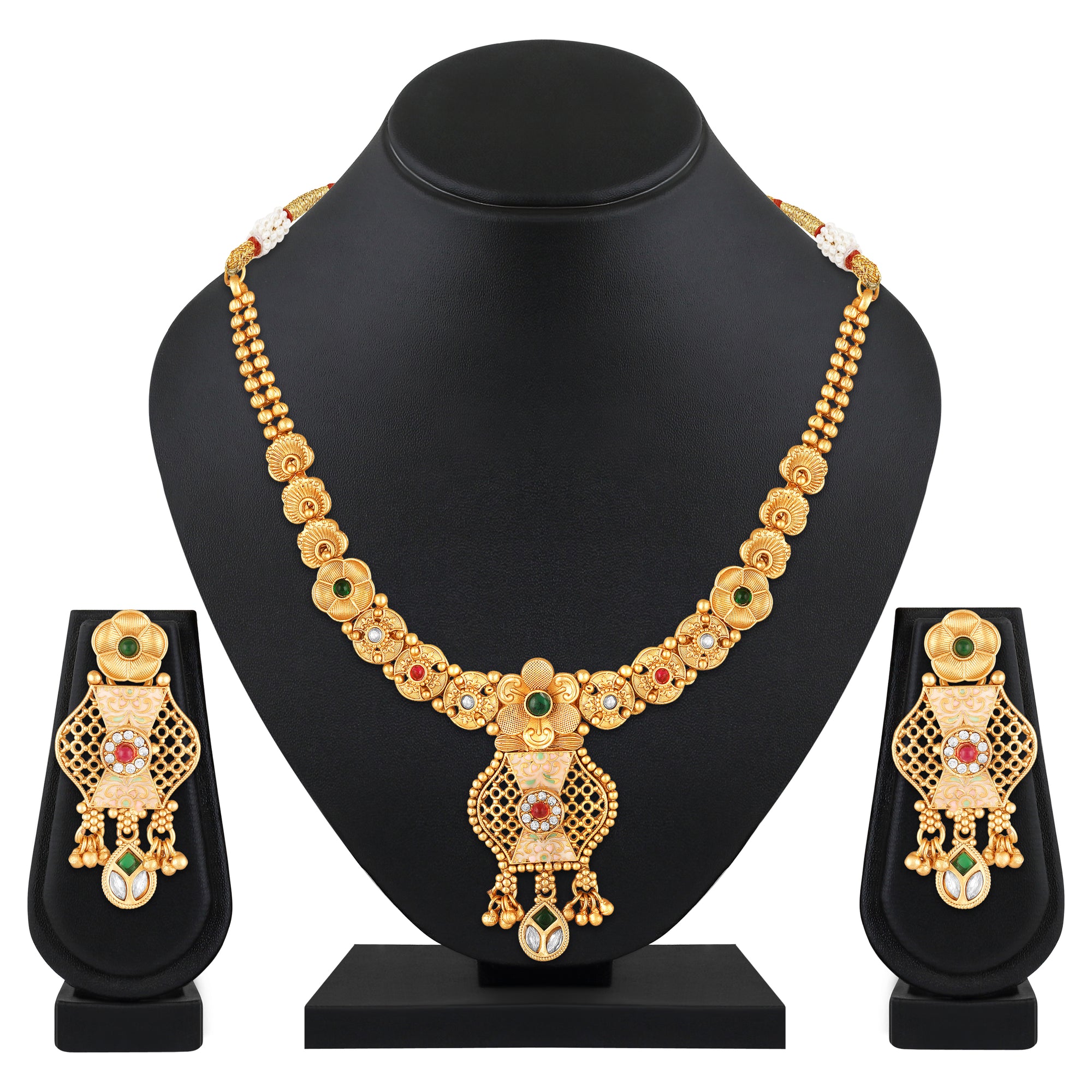 Traditional Indian Wedding Jewellery with Kundan Meenakari Enamel