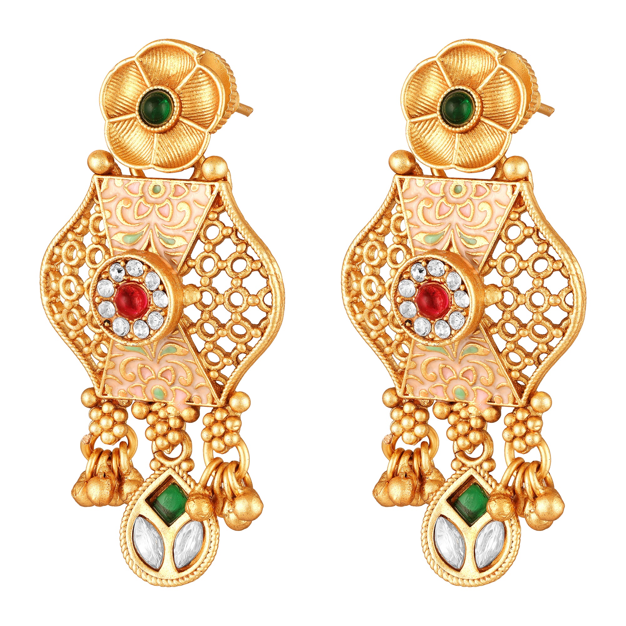 Traditional Indian Wedding Jewellery with Kundan Meenakari Enamel