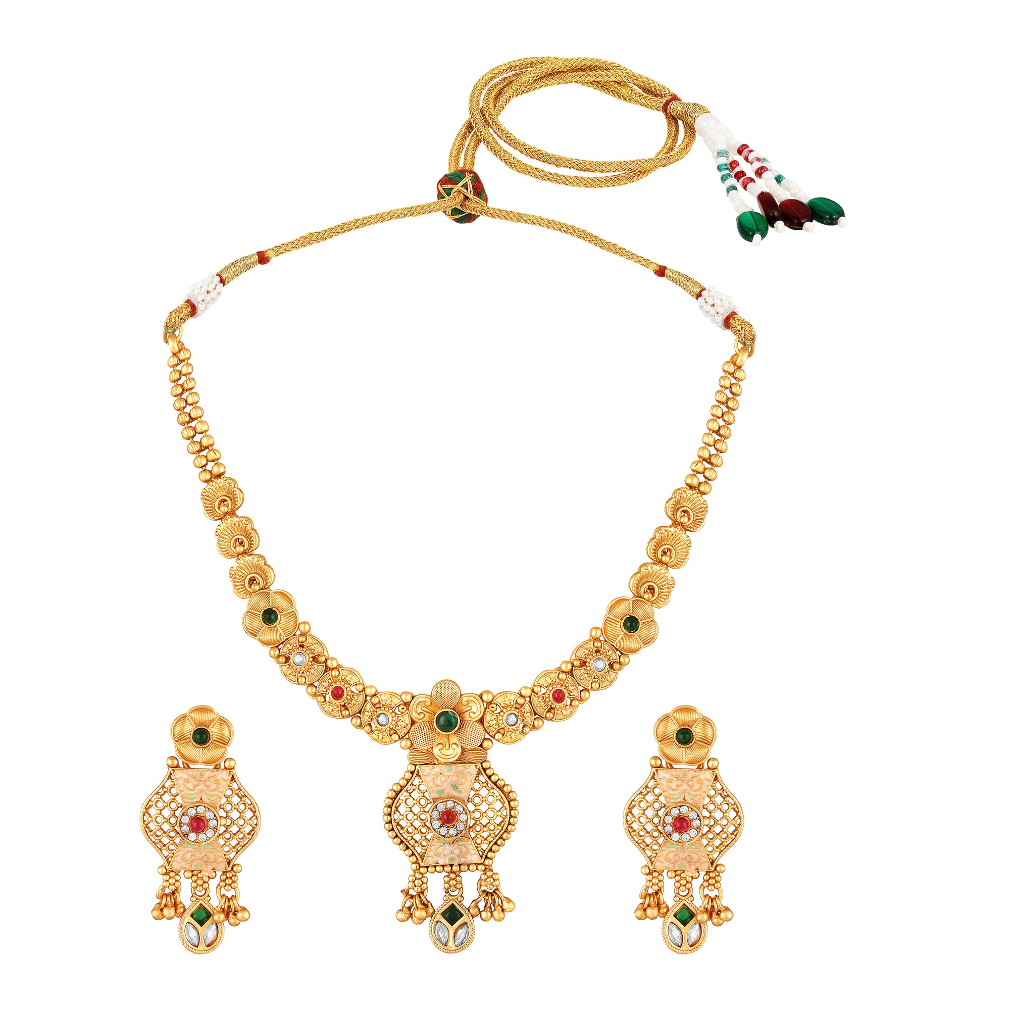 Traditional Indian Wedding Jewellery with Kundan Meenakari Enamel