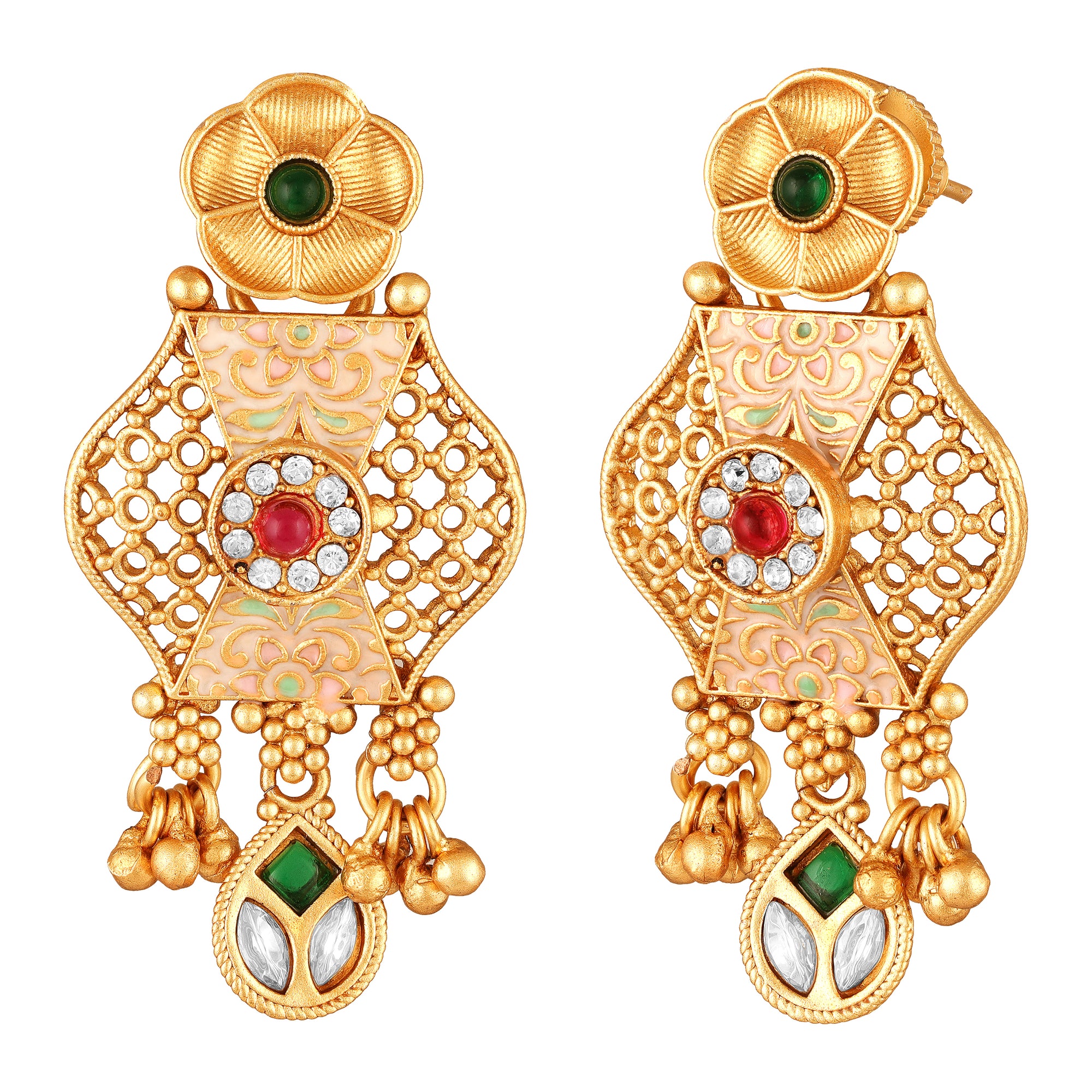 Traditional Indian Wedding Jewellery with Kundan Meenakari Enamel