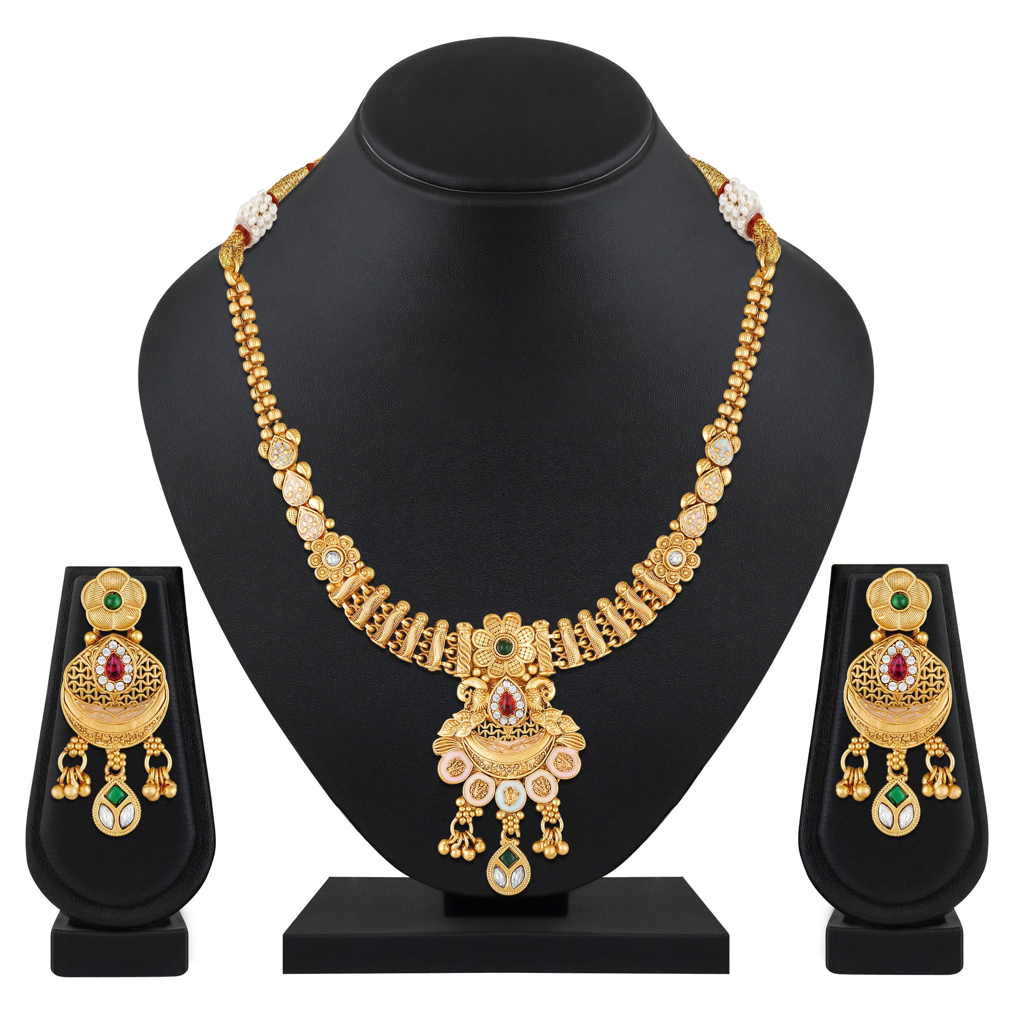 Kundan and Meenakari Enamel Traditional Indian Wedding Jewellery