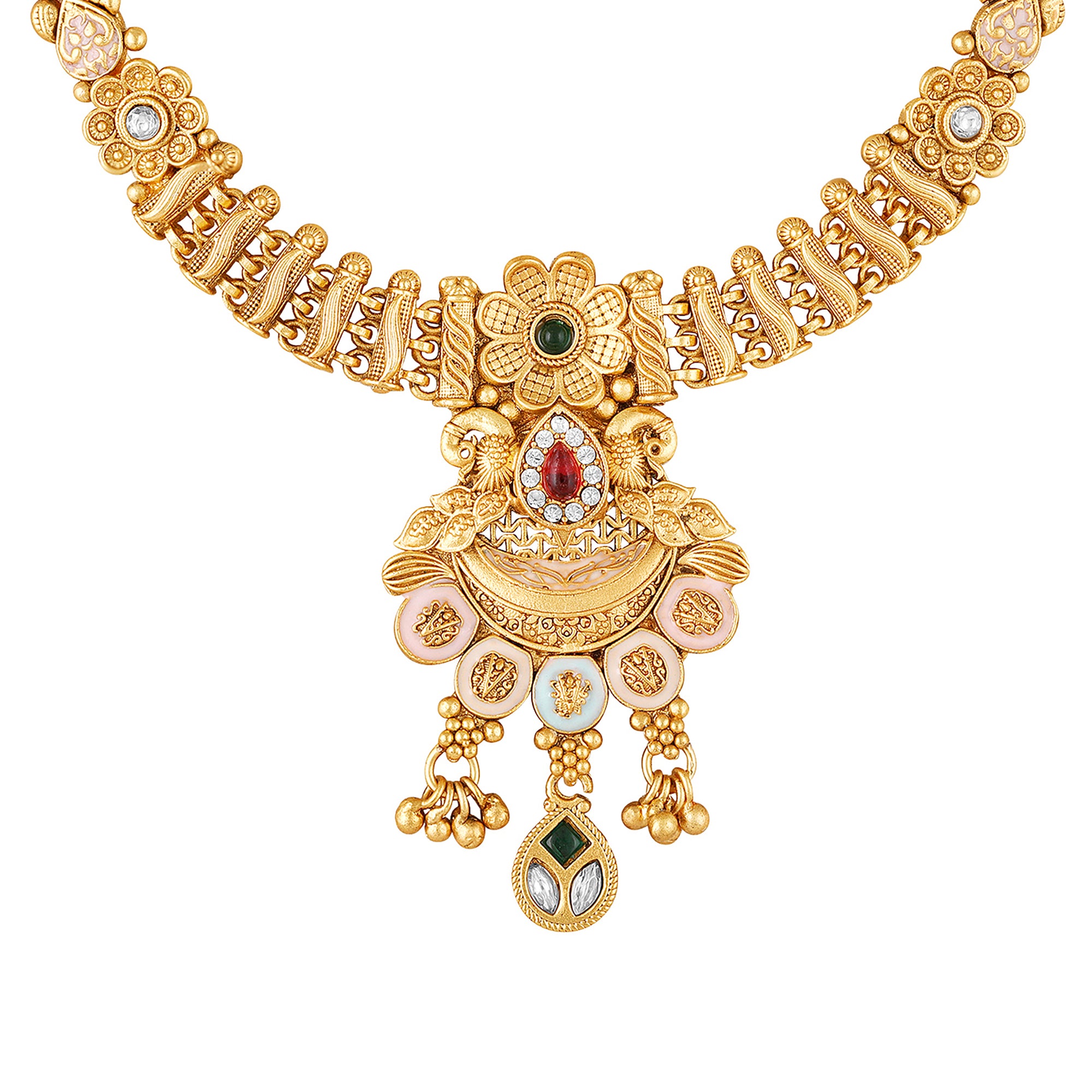 Kundan and Meenakari Enamel Traditional Indian Wedding Jewellery