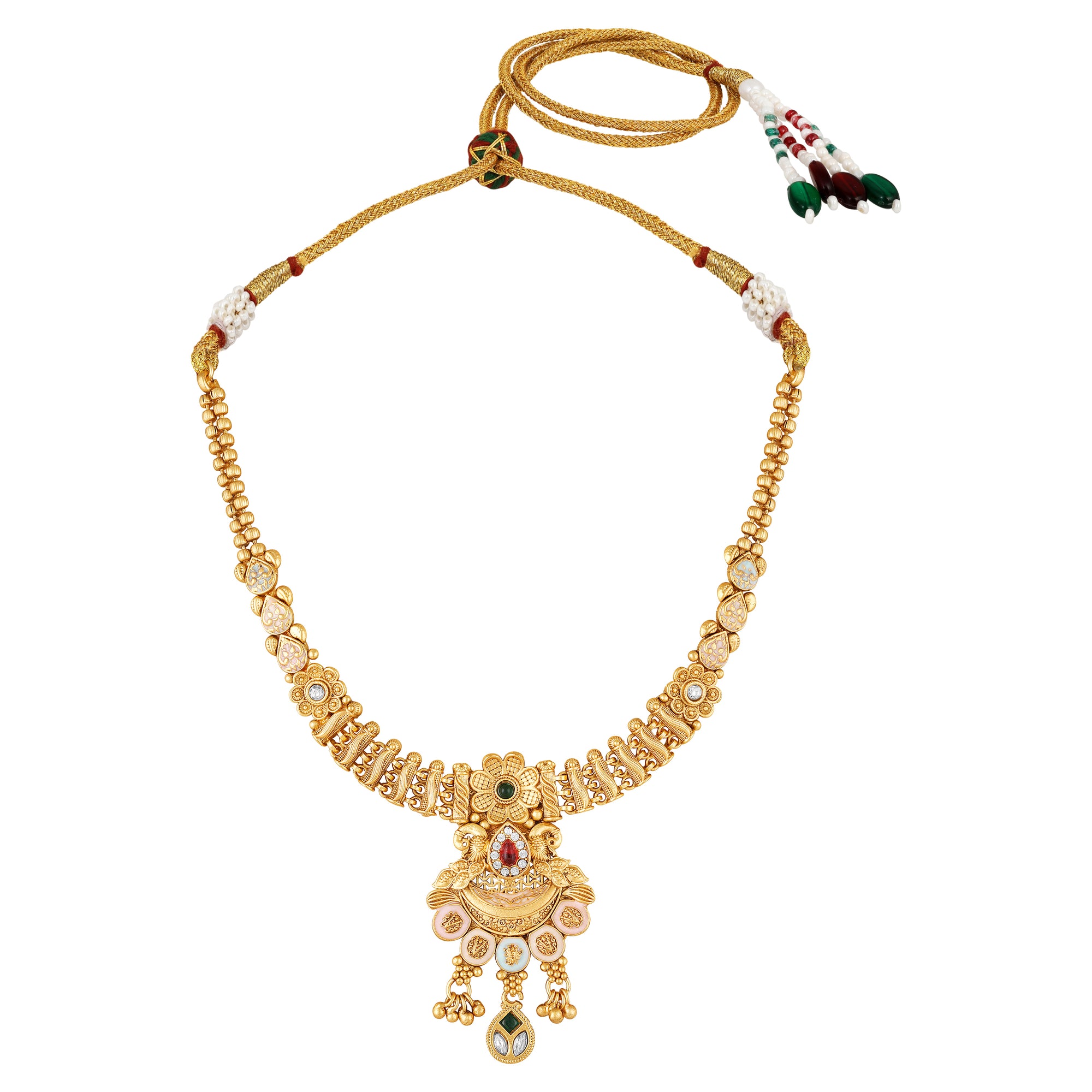 Kundan and Meenakari Enamel Traditional Indian Wedding Jewellery