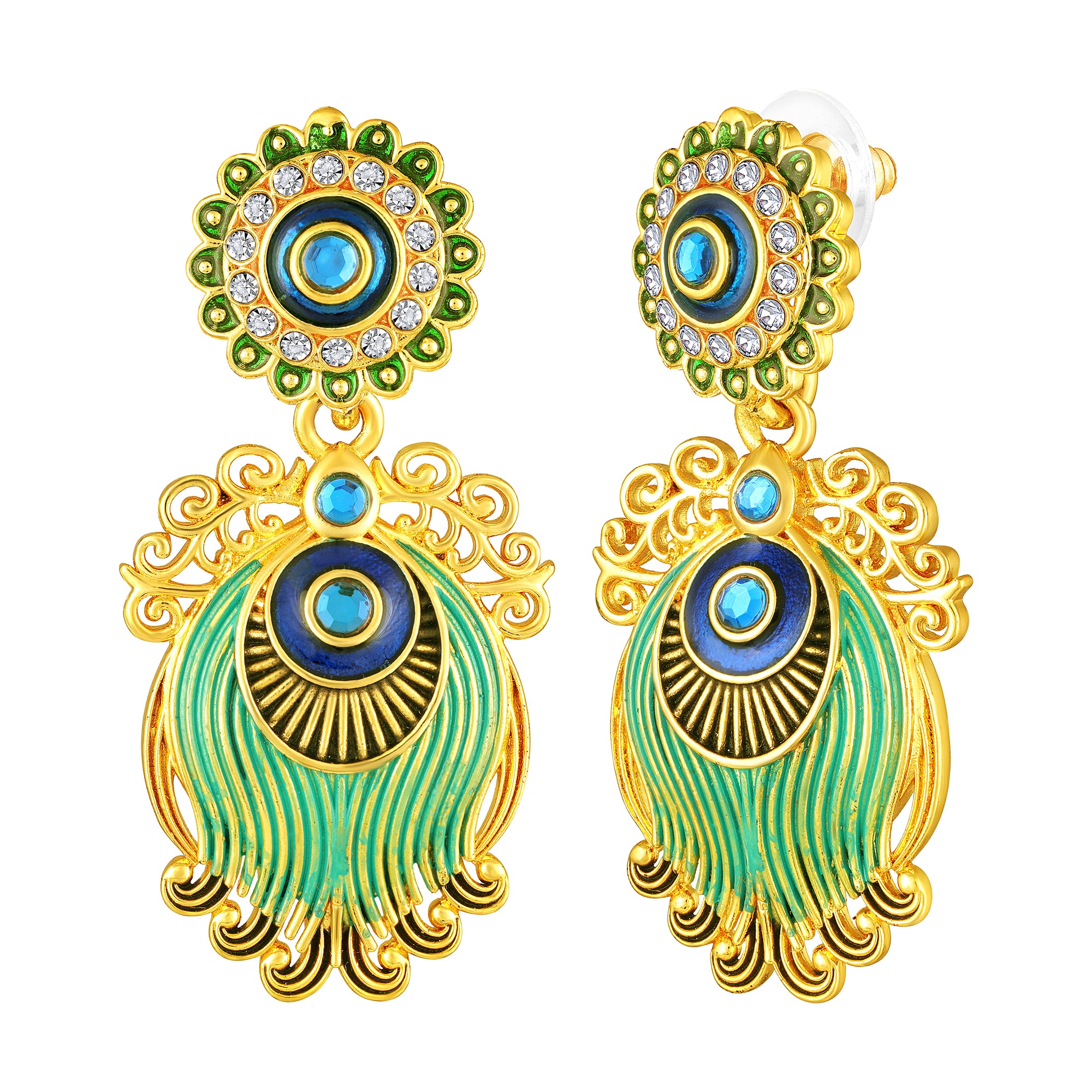 Peacock-Themed & Om Artificial Pearl Necklace Set