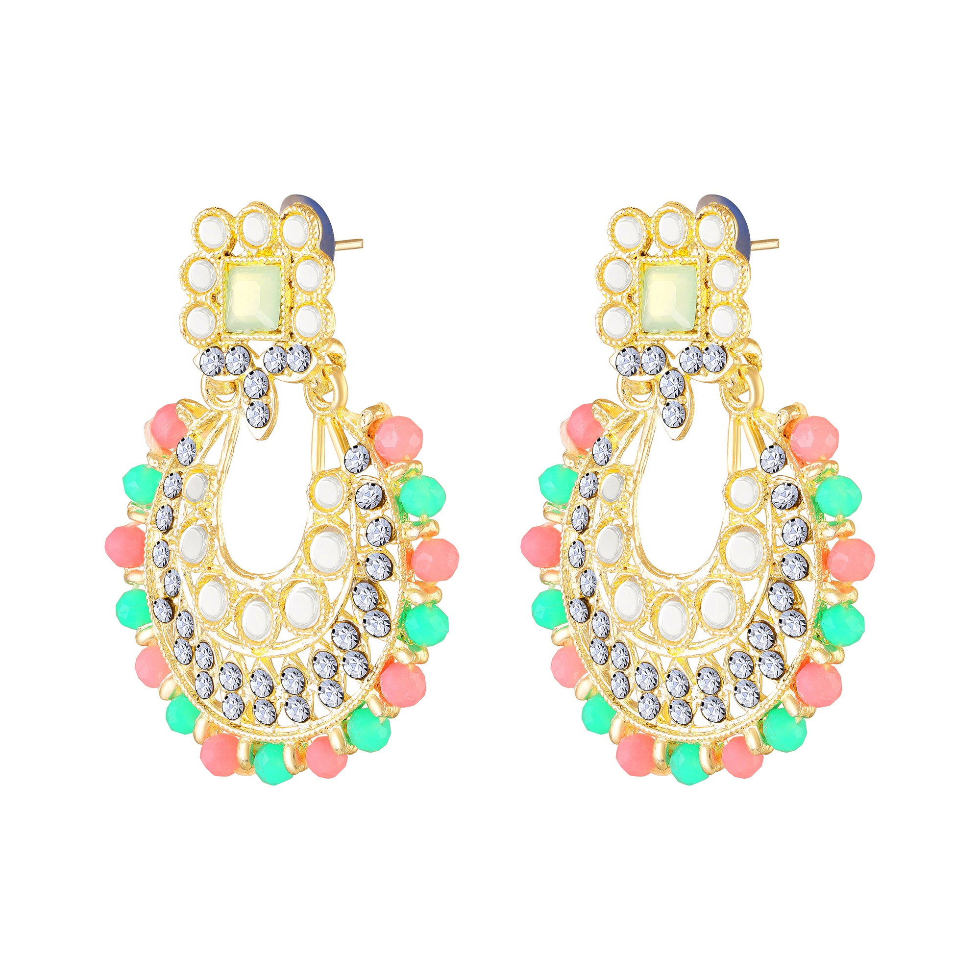 Wedding & Festive Wear Multicolor Kundan Choker Jewellery Set with Earrings & Maang Tikka