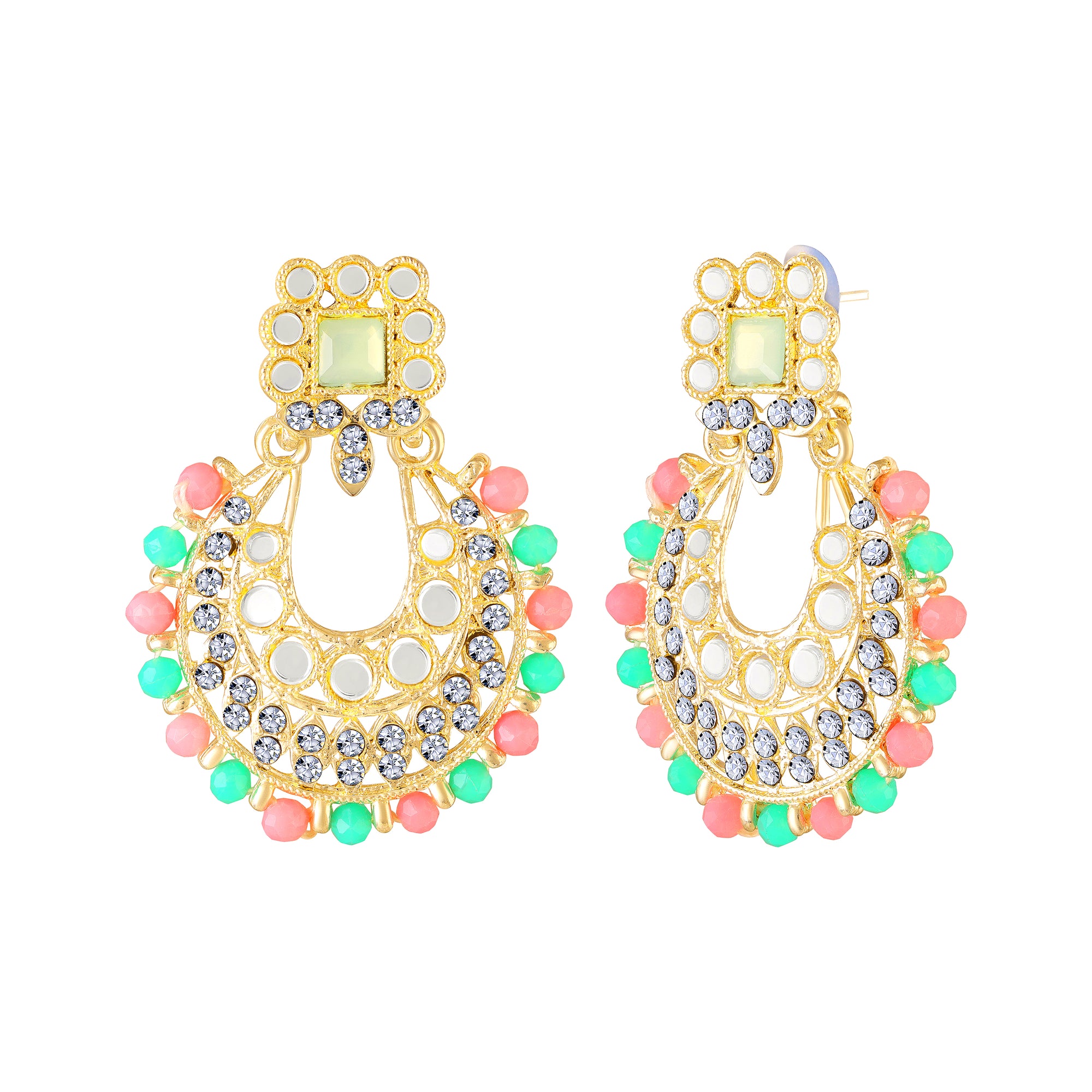 Wedding & Festive Wear Multicolor Kundan Choker Jewellery Set with Earrings & Maang Tikka