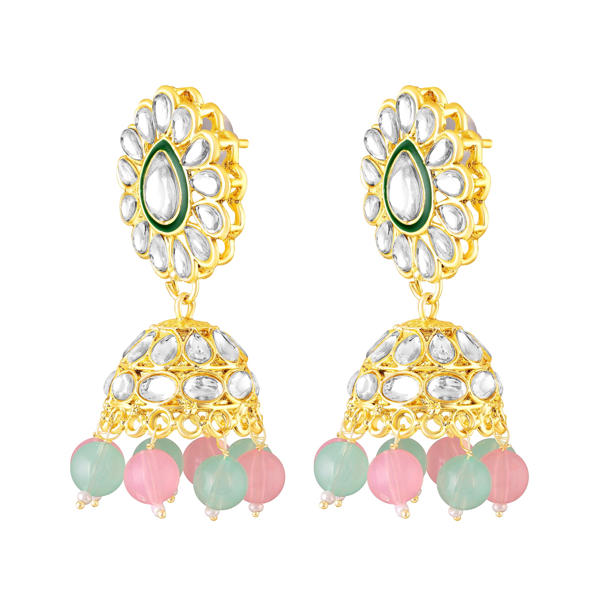 Wedding & Festive Wear Multicolor Kundan Choker Jewellery Set with Earrings & Maang Tikka