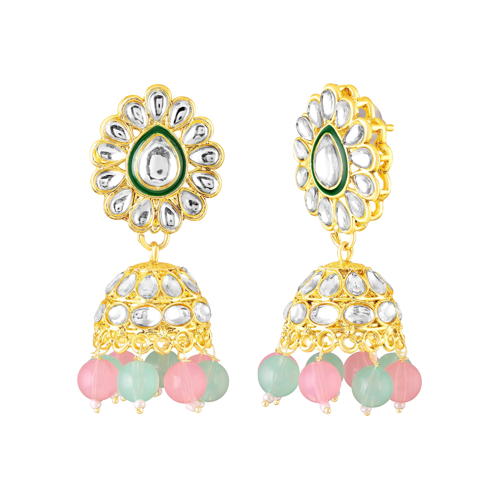 Wedding & Festive Wear Multicolor Kundan Choker Jewellery Set with Earrings & Maang Tikka