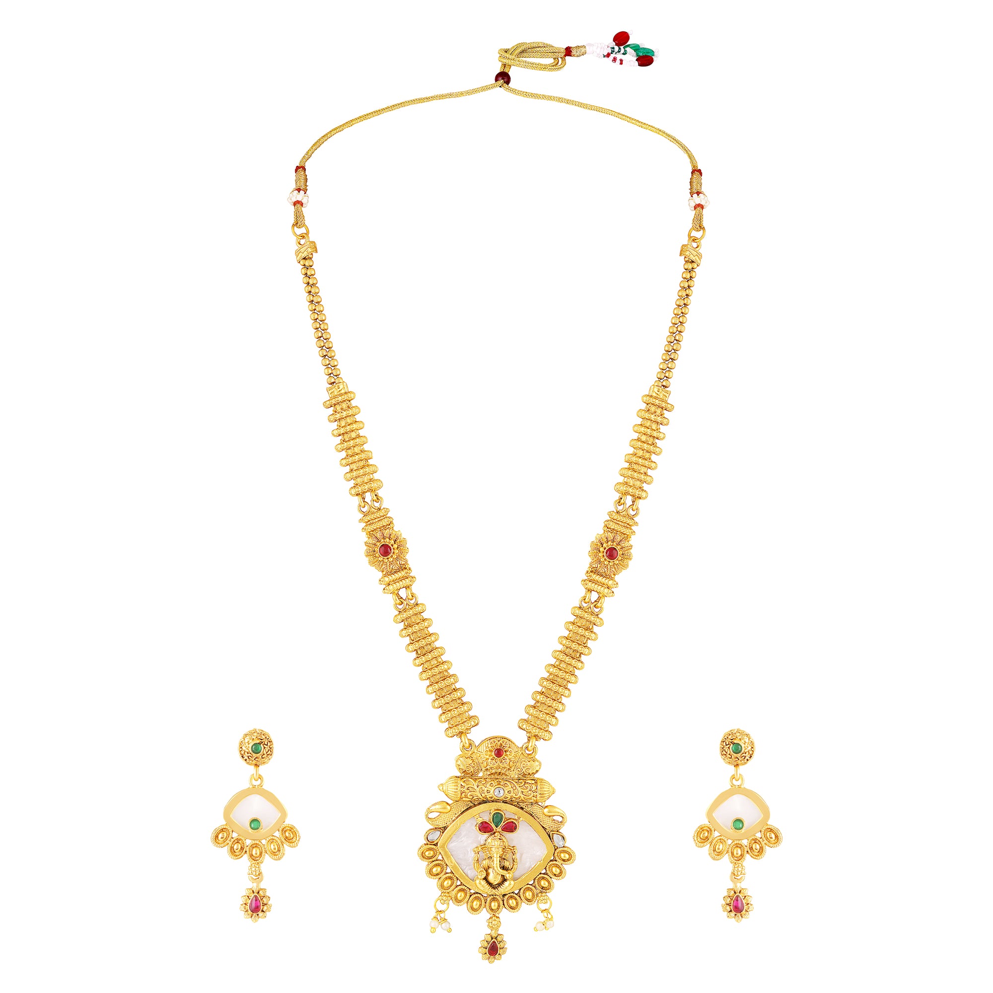 Traditional South Indian Temple Jewelry Necklace Set
