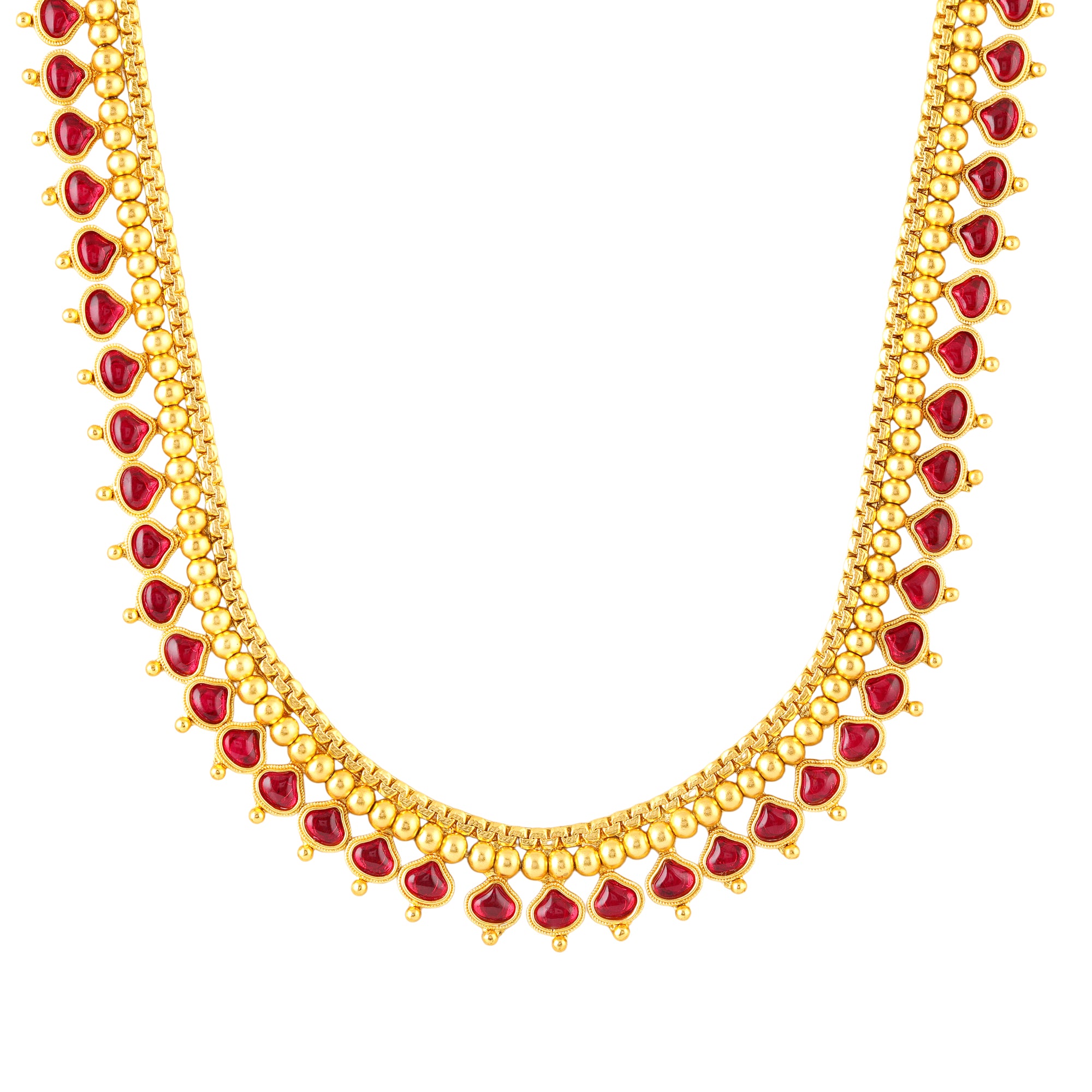 Traditional gold-plated kundan necklace set with earrings