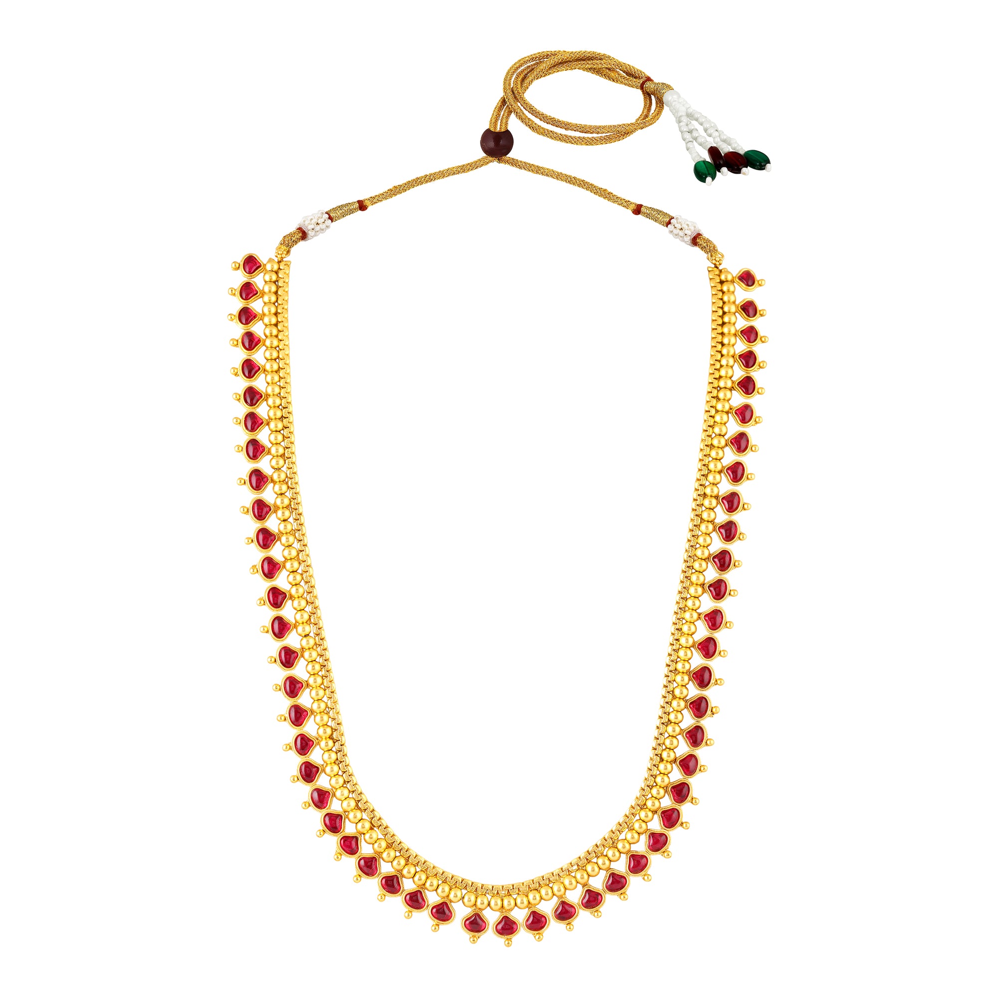 Traditional gold-plated kundan necklace set with earrings